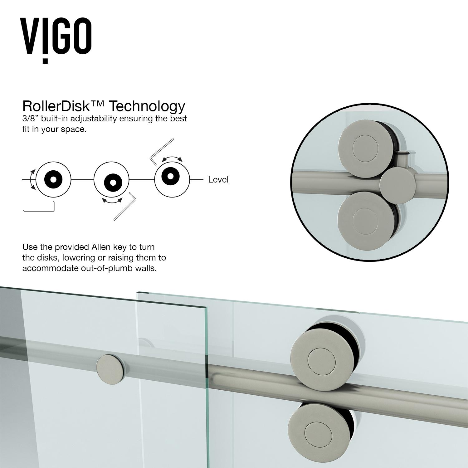 VIGO Winslow 48" W x 36" D x 80" H Sliding Frameless Shower Enclosure with 3/8  Clear Glass&Base VG6051STCL48WL