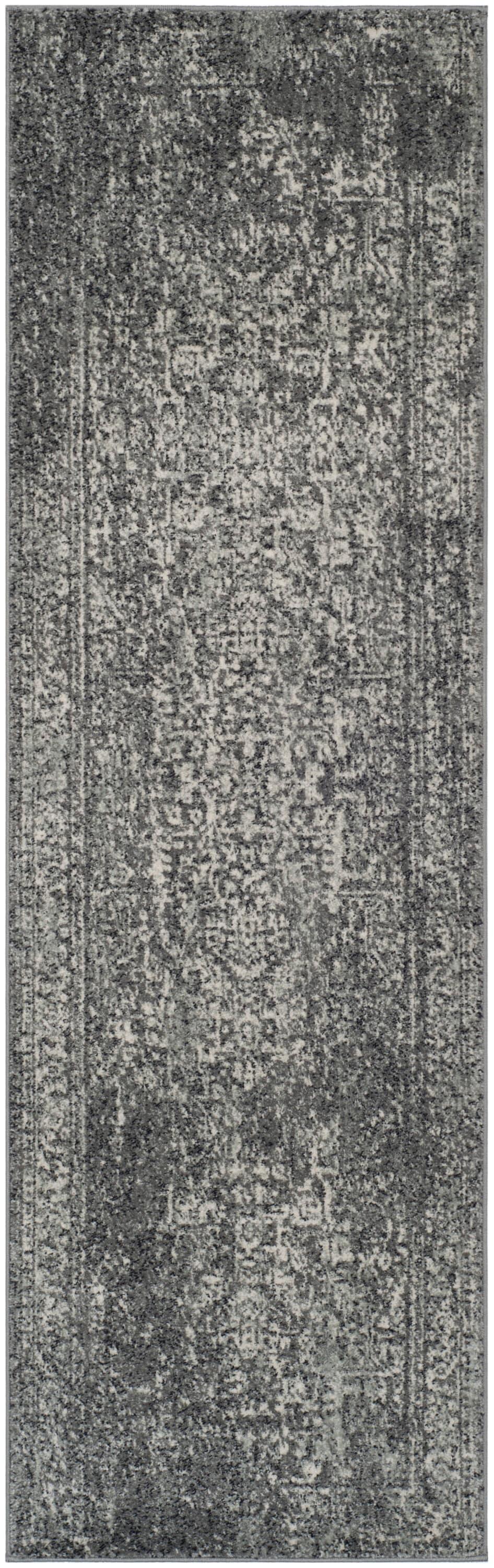 Evoke EVK256 Power Loomed Runner Rug - Grey/Ivory - 2'2"x7' - Safavieh.