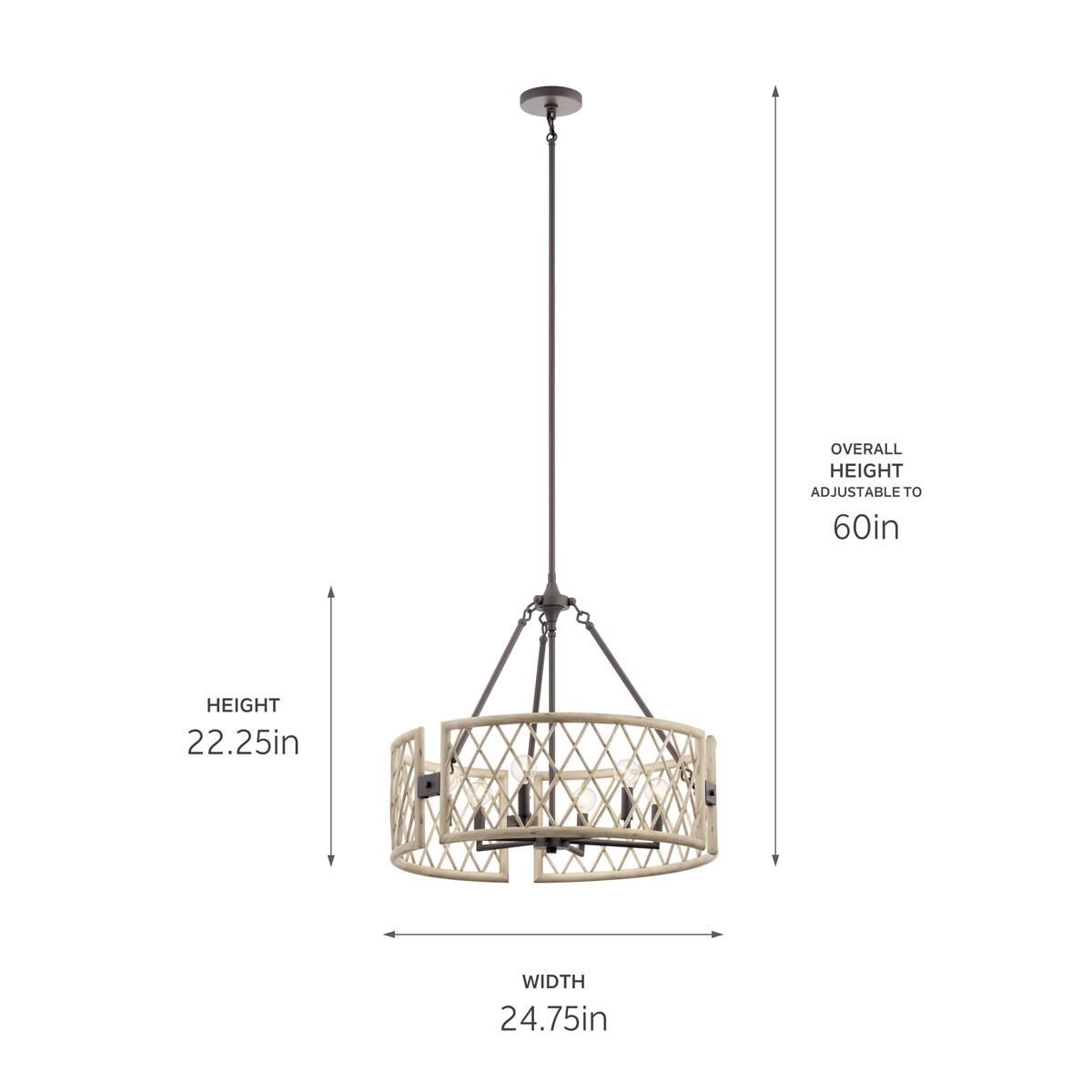 Kichler Lighting - Six Light Chandelier - Chandelier Round Pendant - Rustic