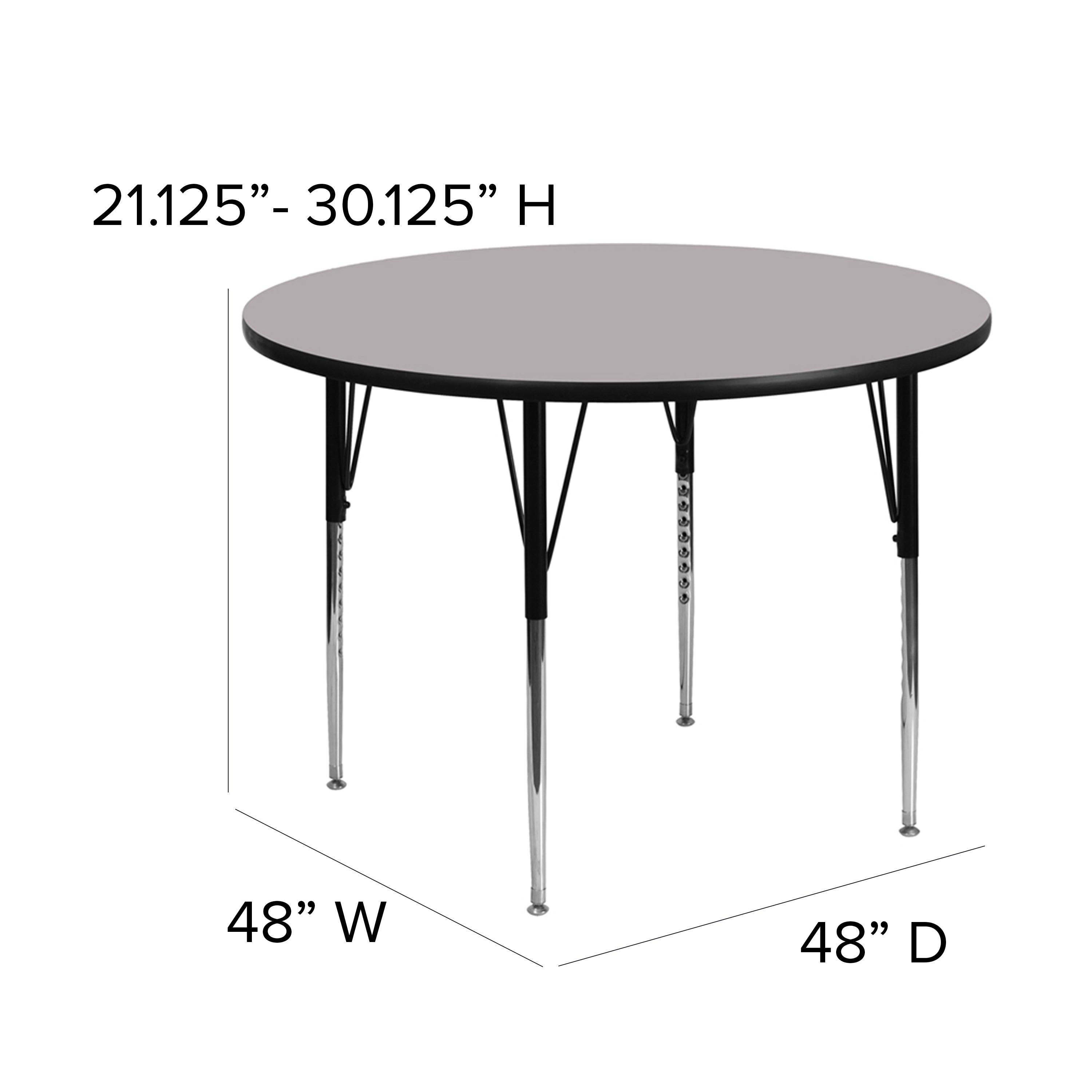 Goddard 42'' Round Thermal Laminate Activity Table - Adjustable Legs