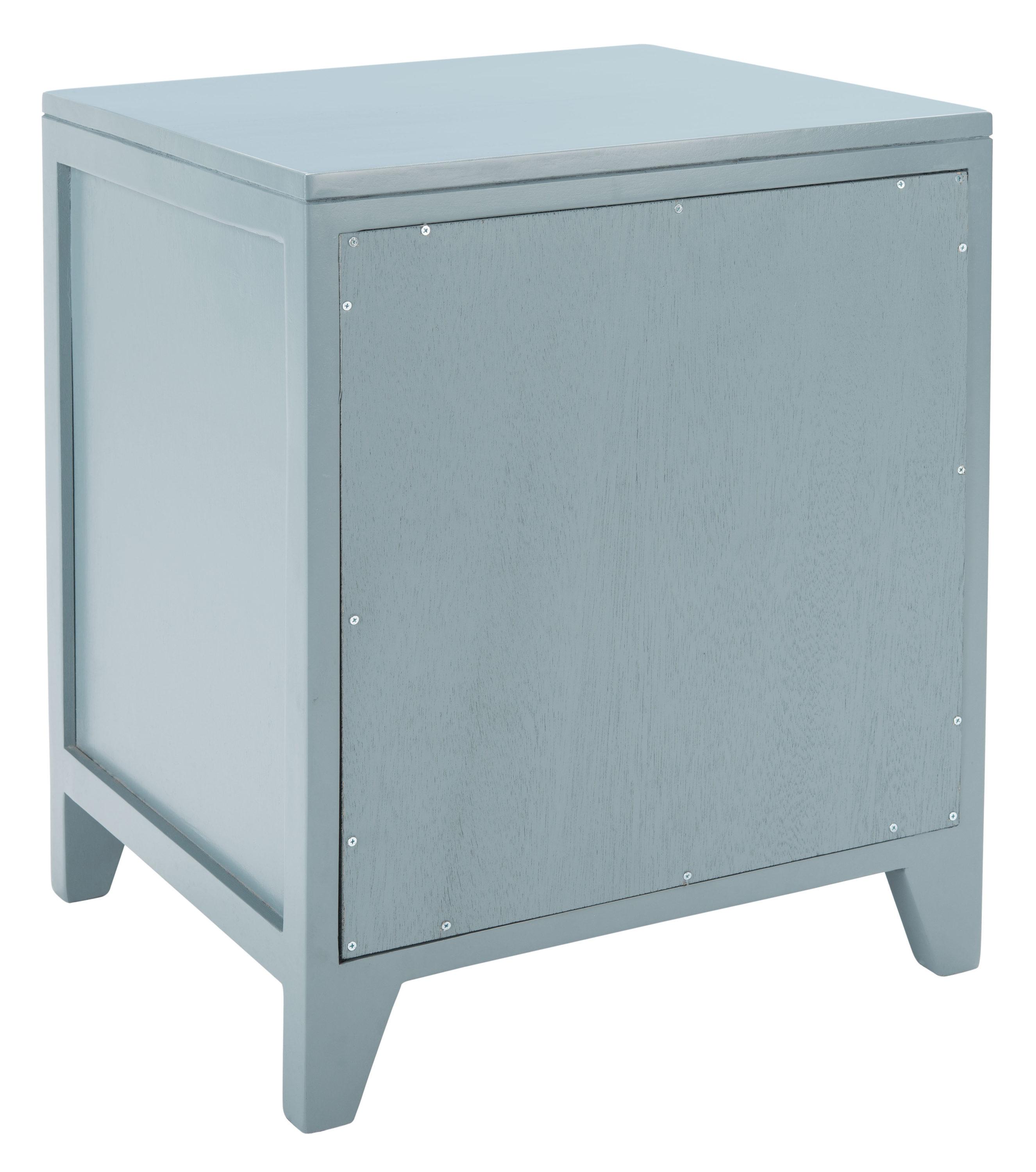 SAFAVIEH Devon 1-Drawer 1 Door Nightstand Blue Grey /Natural