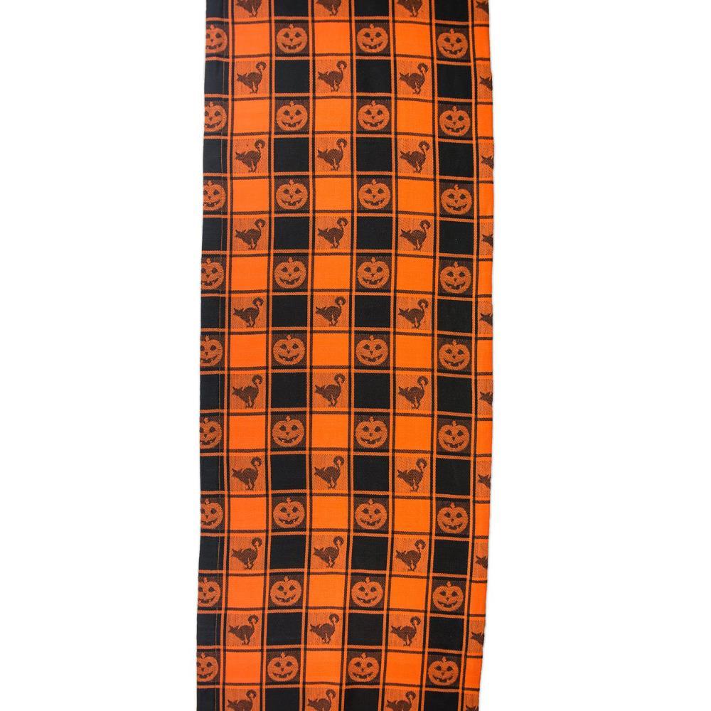 The Holiday Aisle® Vaillancourt Halloween Woven Check Table Runner