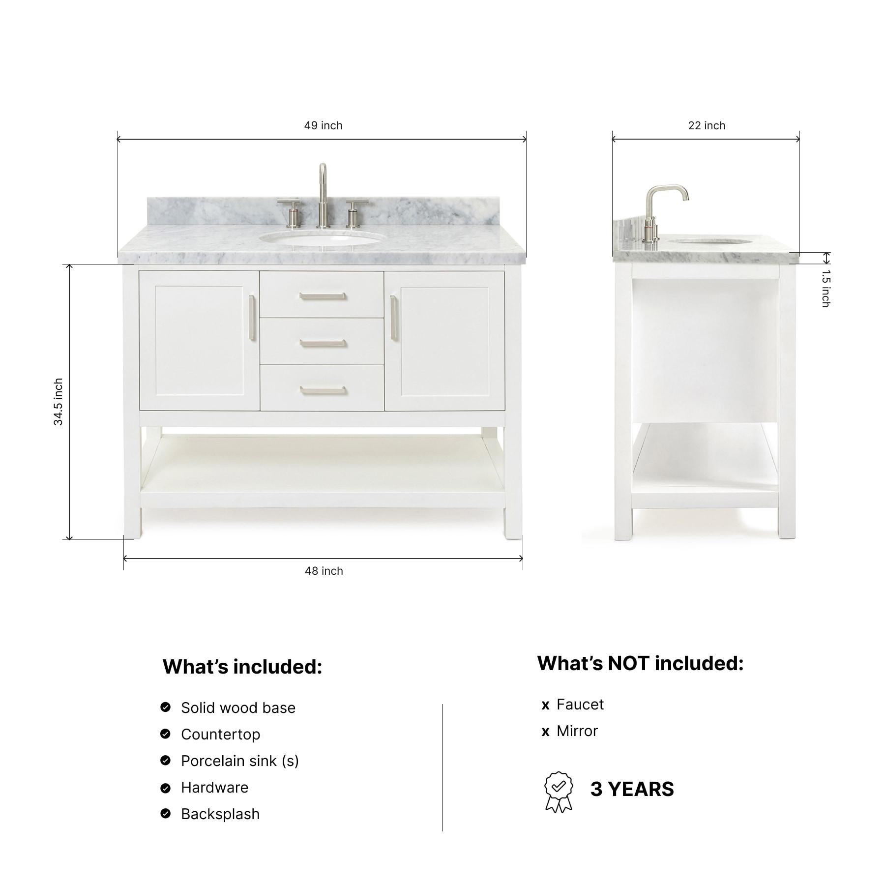 Bayhill 49'' W Single Vanity