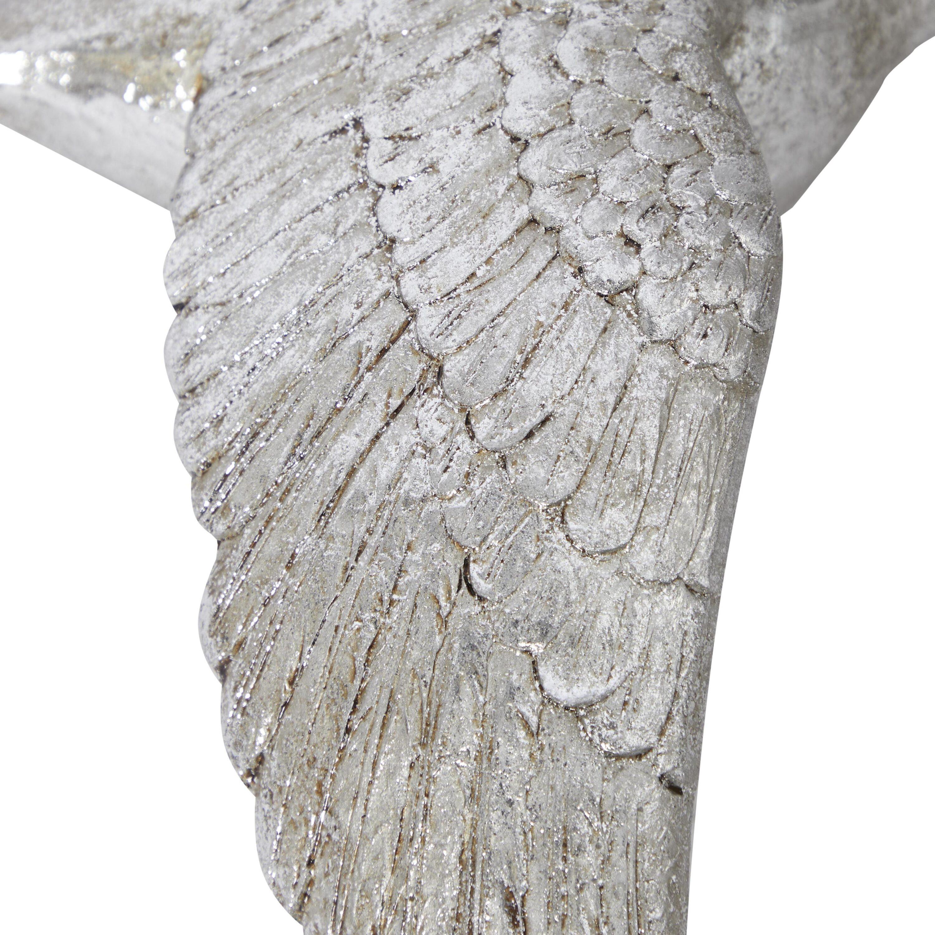DecMode Silver Polystone Metallic 3D Sculpted Bird Wall Decor (3 Count)