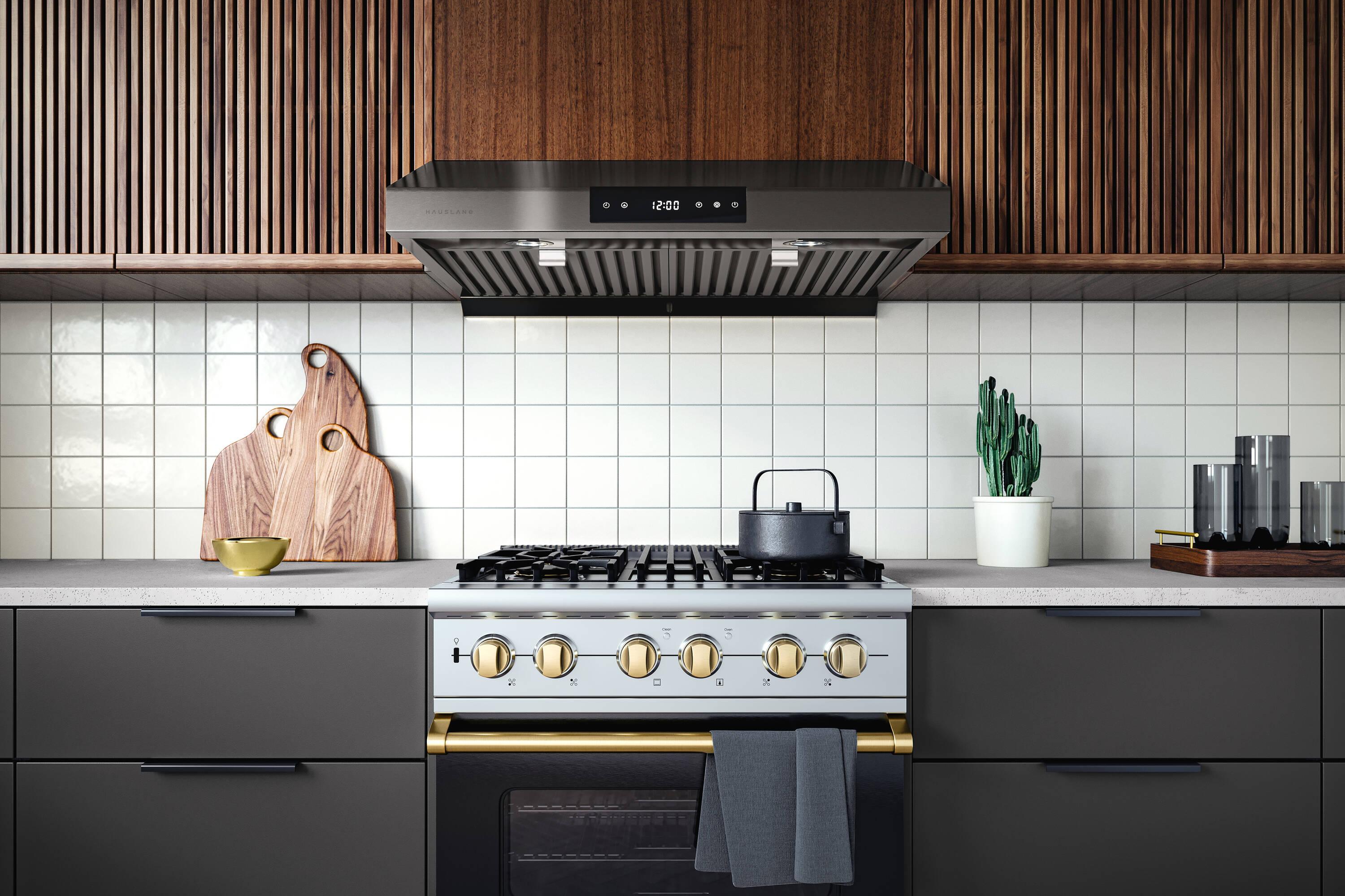 Hauslane Hauslane Range Hood 30 Inch - Under Cabinet Range Hood 30" Stainless Steel Kitchen Hood, Vent Hood 30 Inches, Stove Vent Hood for Kitchen, Vent Hoods 30 Inch with LED - Chef Series PS18 UC-PS18BSS-36