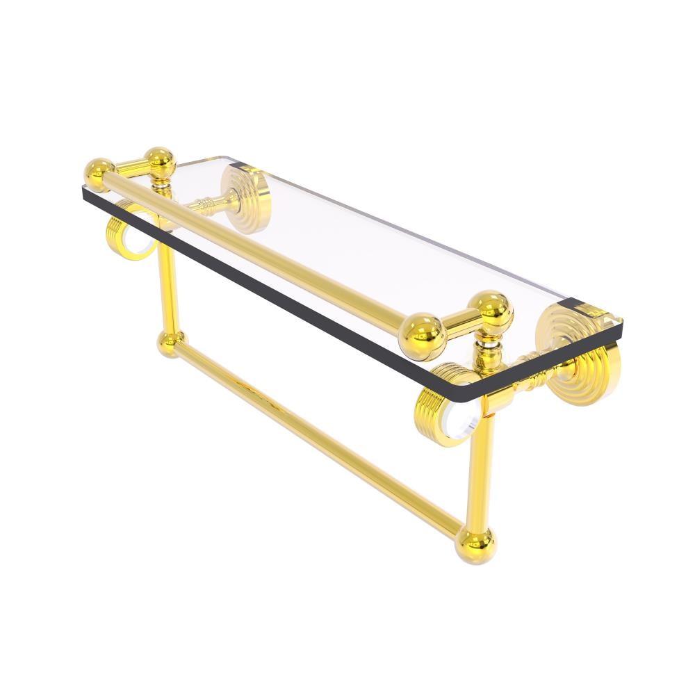 Everly Quinn Jarrell Glass Bracket Shelf with Towel Bar