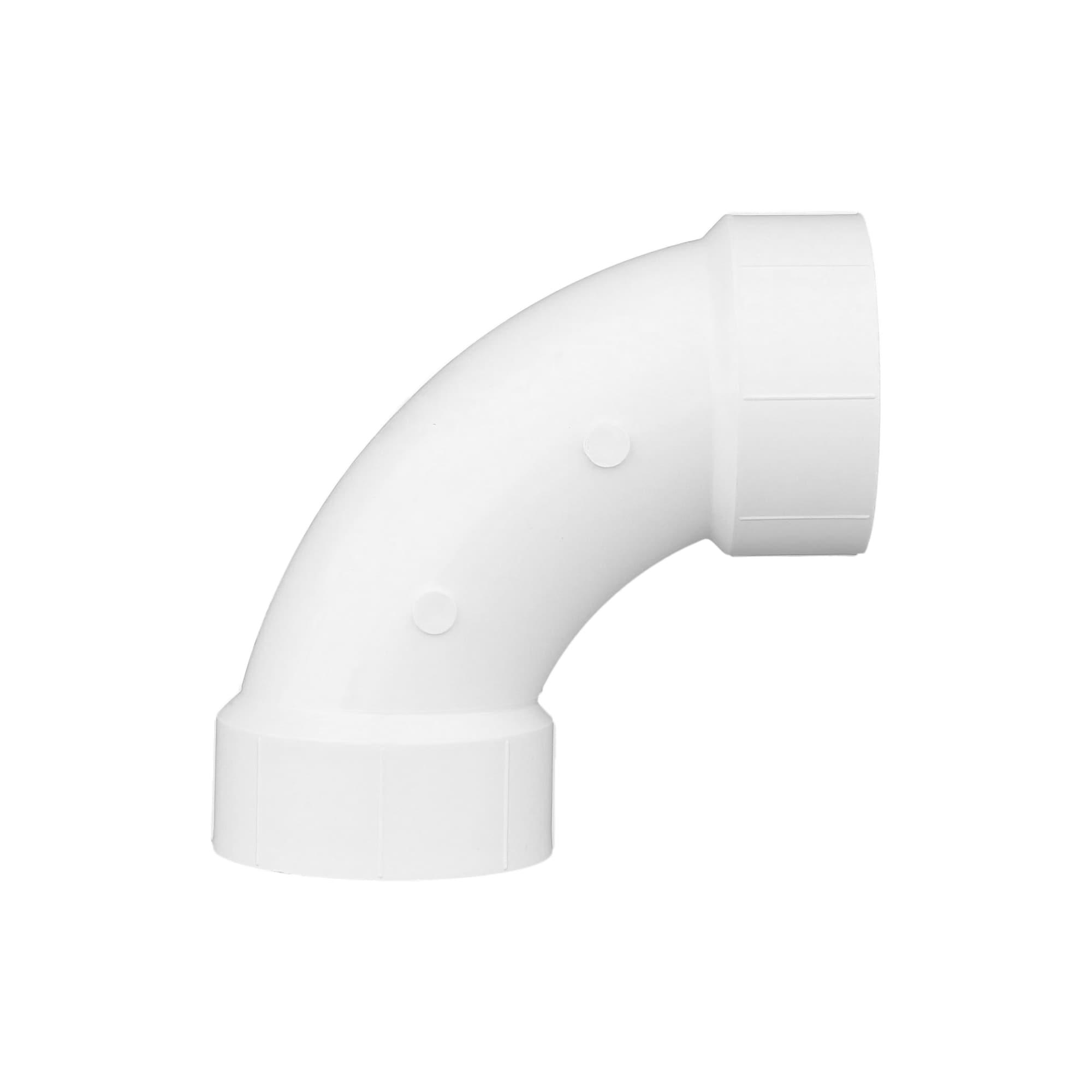 Plastic Pipe Fitting, DWV  Long Sweep Elbow, 90 Degree, PVC, 3-In.