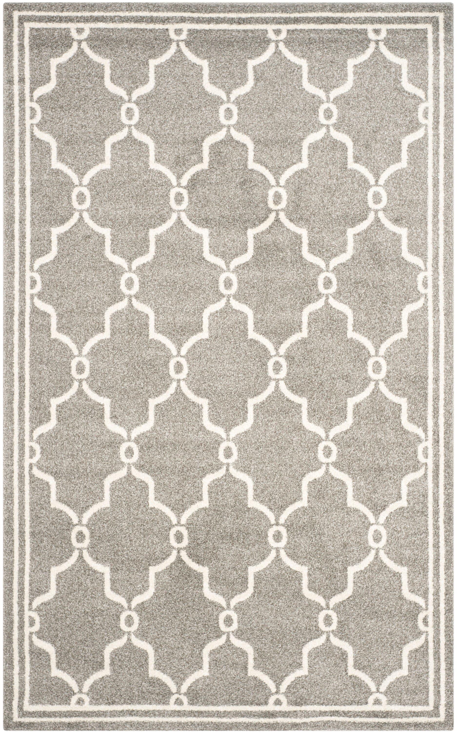 Amherst AMT414 Power Loomed Indoor Area Rug - Dark Grey/Beige - 5'3"x8' - Safavieh