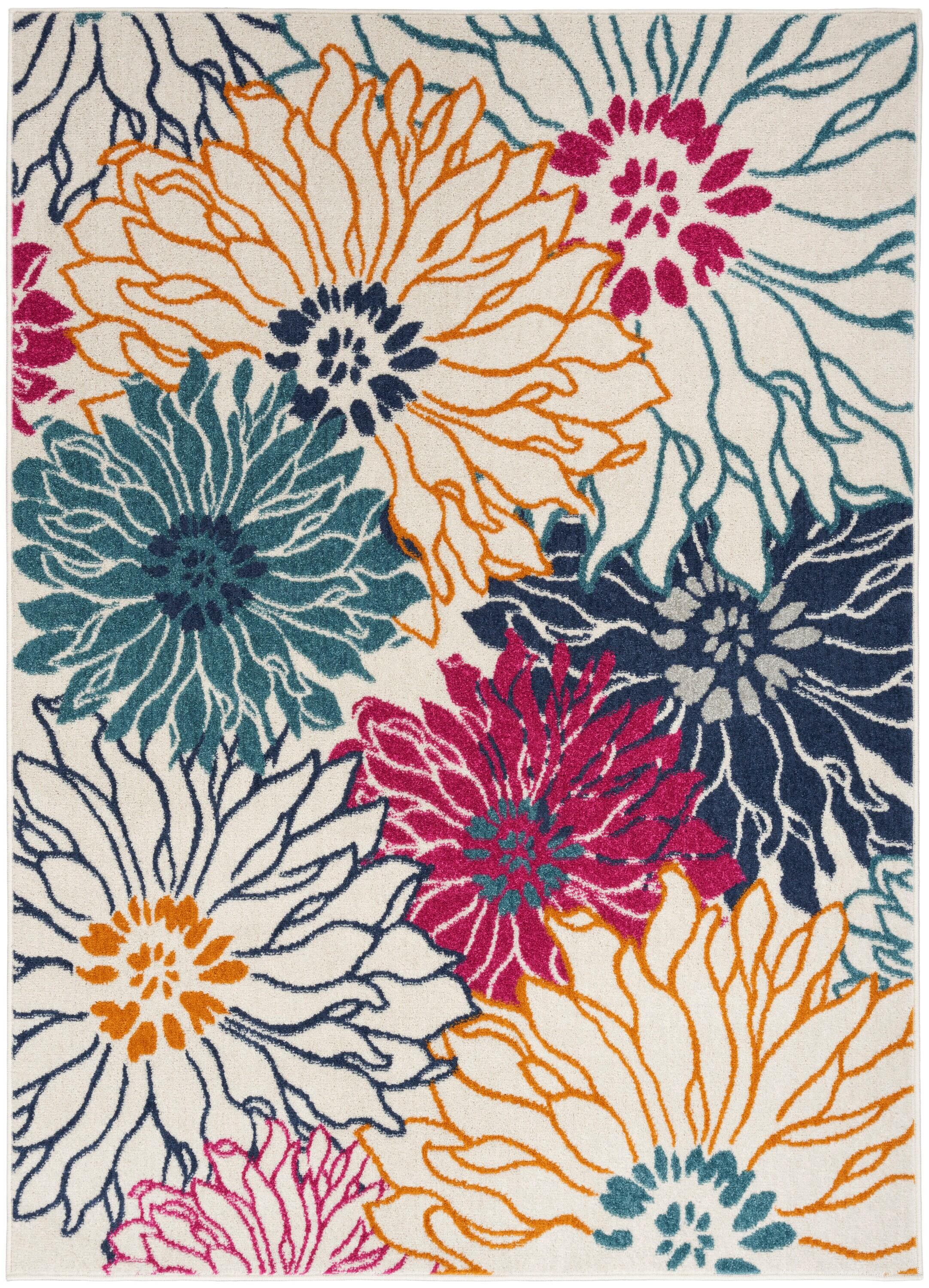 Nourison Passion Bohemian Transitional Floral Indoor Area Rug Ivory/Multi 8' x 10'