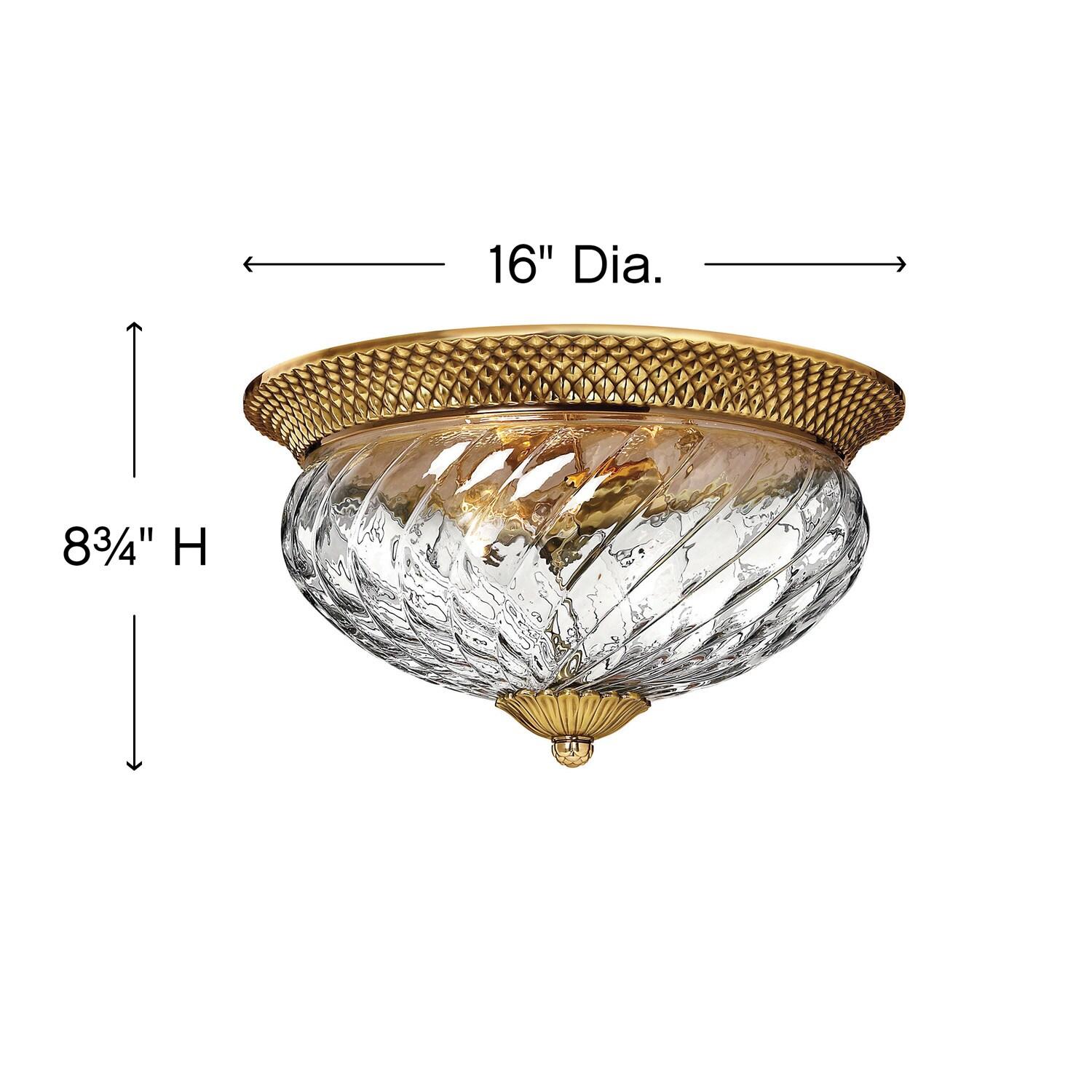 Hinkley Lighting Plantation 3 - Light Flush Mount in  Burnished Brass