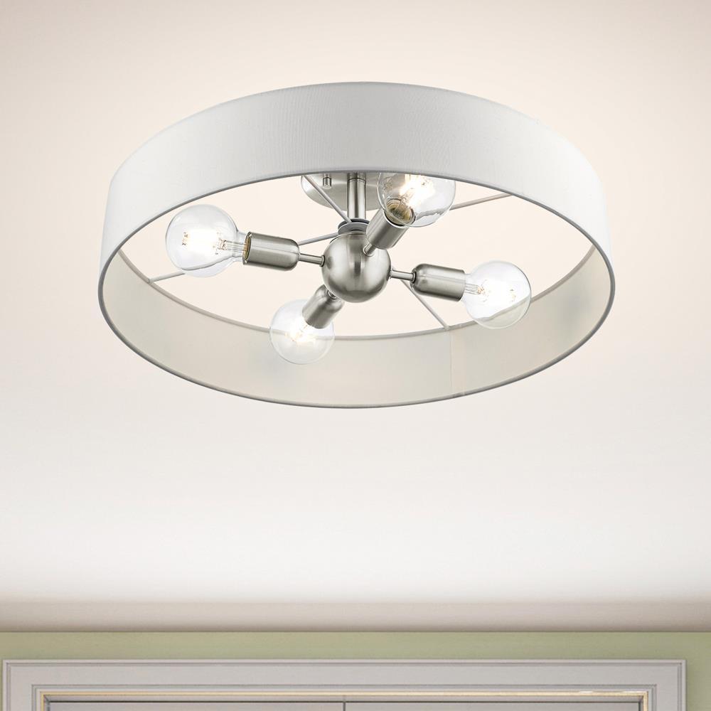 Livex Lighting Venlo 4 - Light Semi-Flush Mount in  Brushed Nickel