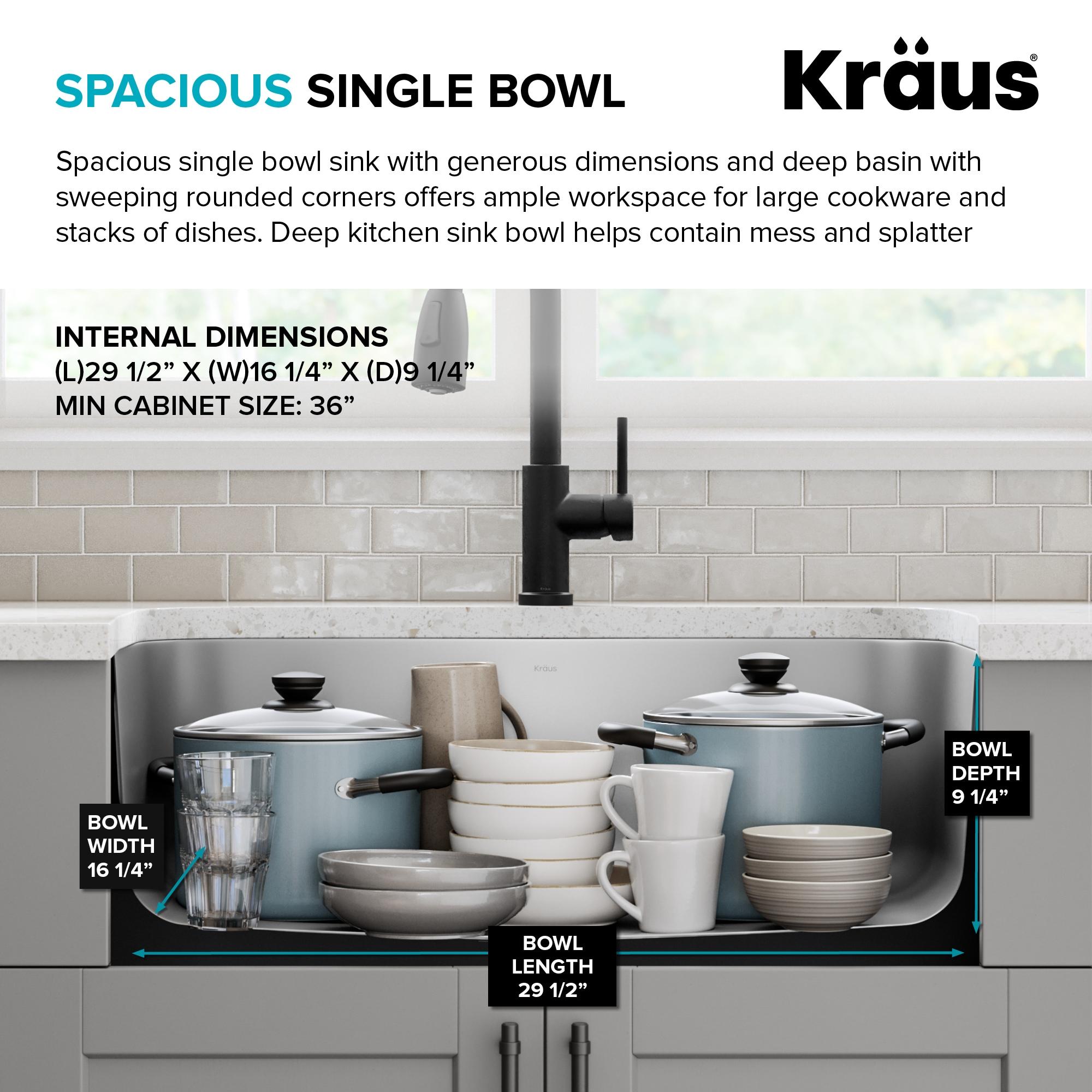 KRAUS Premier Undermount Single Bowl 18-Gauge Stainless Steel Kitchen Sink
