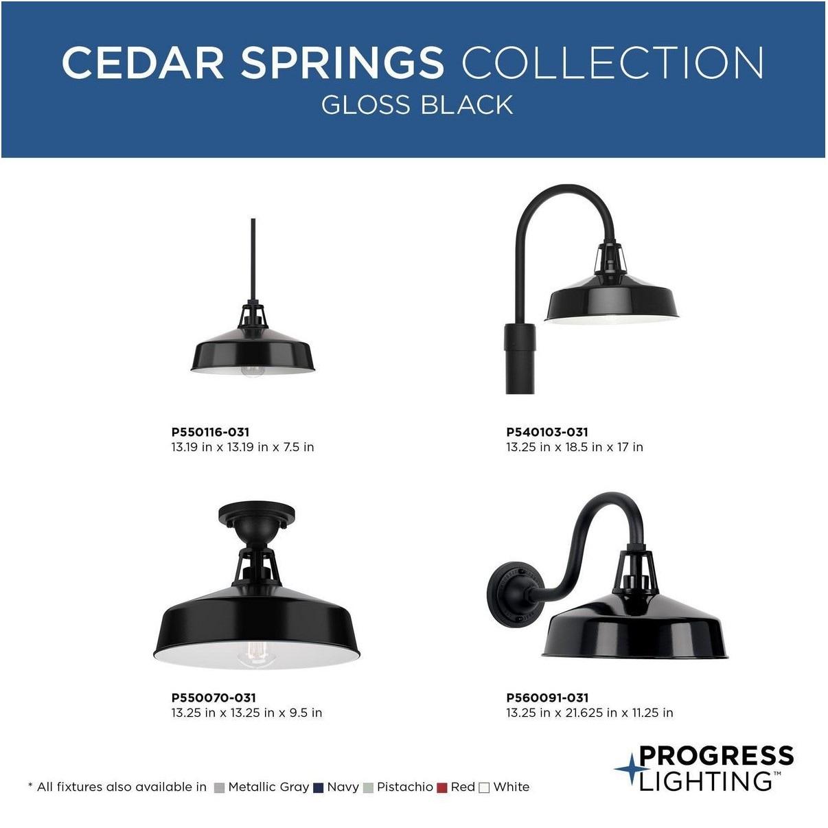 Progress Lighting - One Light Semi Flush Mount - Outdoor - Cedar Springs -