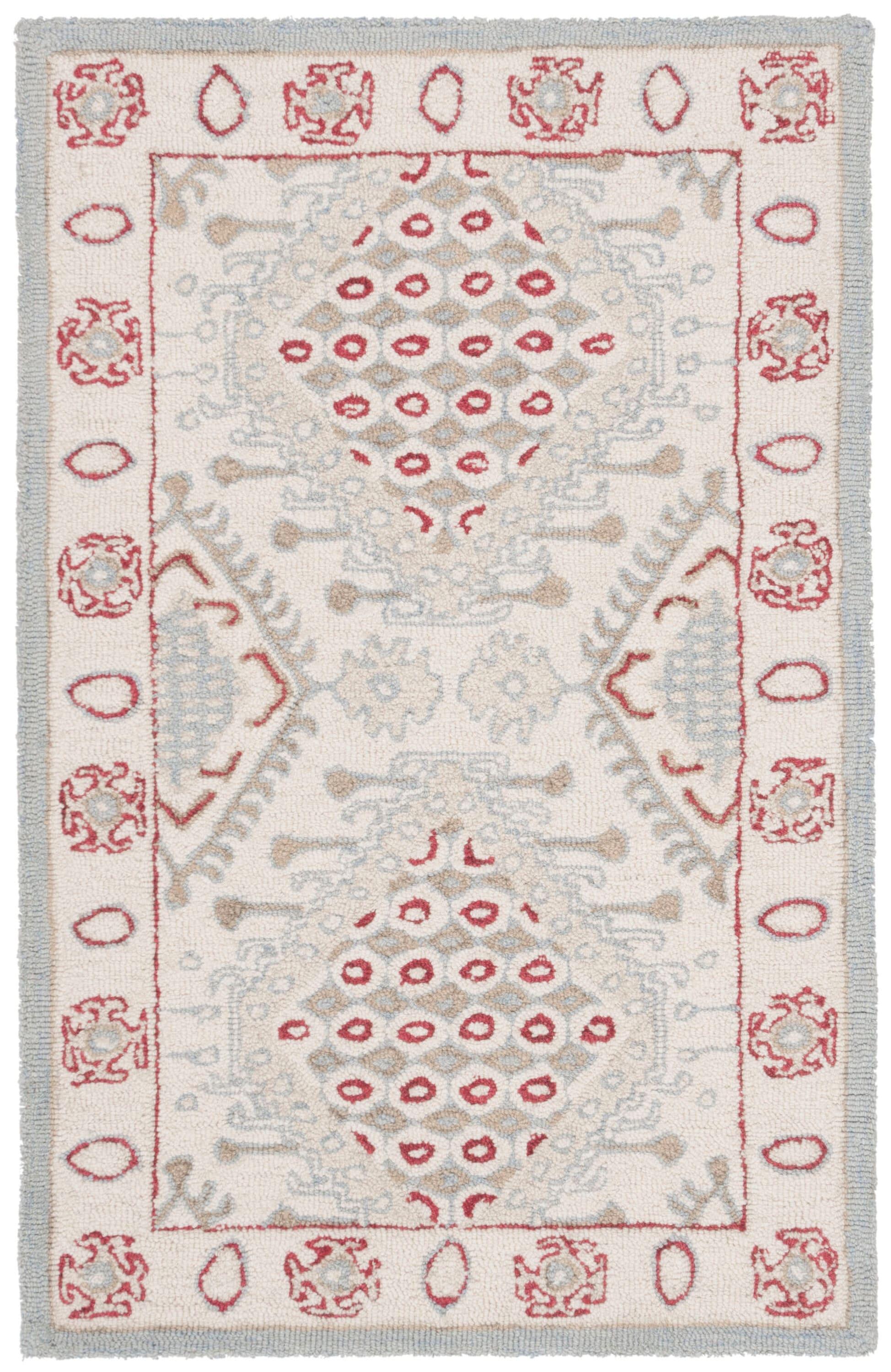 Micro-Loop MLP511 Hand Tufted Indoor Accent Rug - Ivory/Red - 2'6"x4' - Safavieh