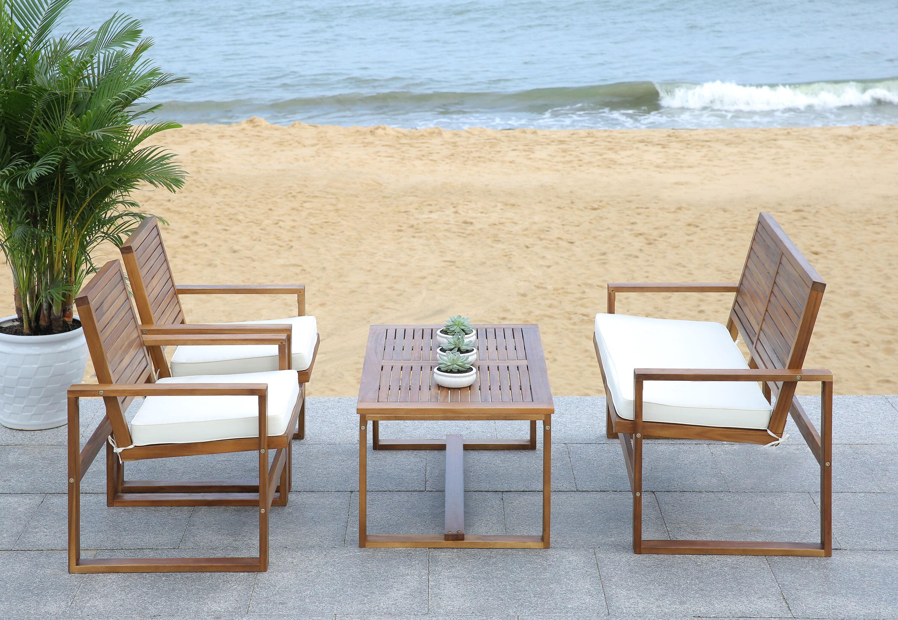 Ozark 4 Piece Set - Indoor/Outdoor - FOX6007 - Natural/Beige - Safavieh