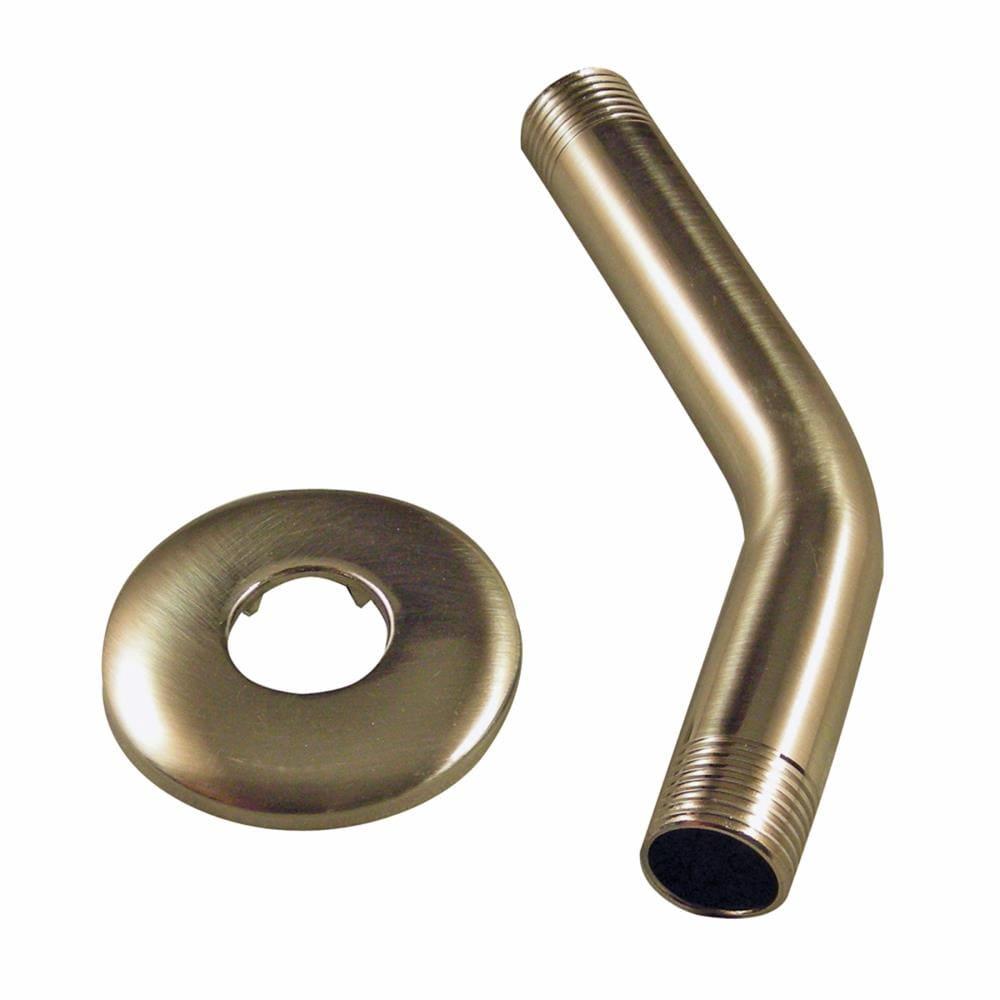 6-Inch Brushed Nickel Metal Shower Arm with Flange