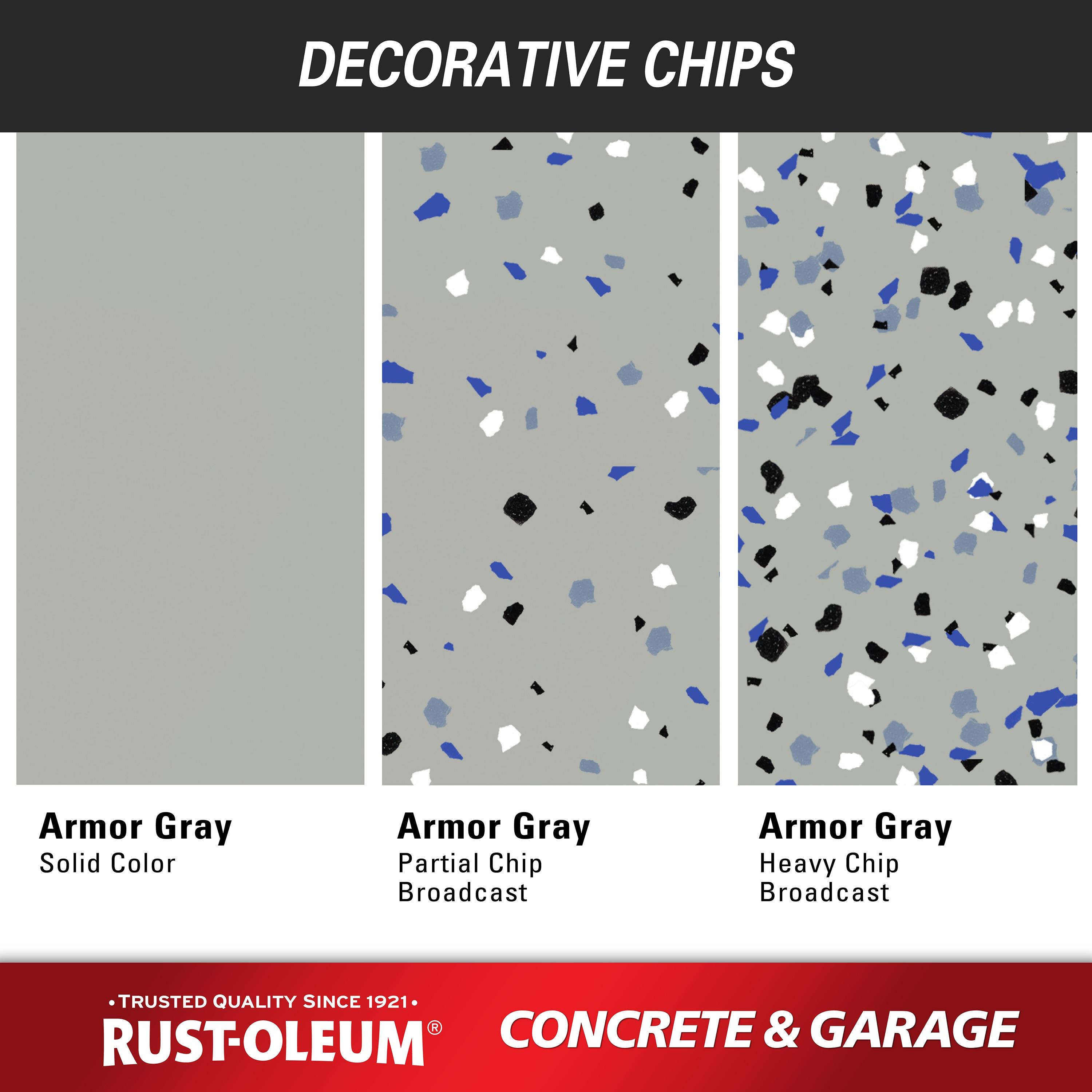 Armor Gray, Rust-Oleum Satin Concrete and Garage Floor Paint and Primer- 5 Gallon, 1 Pack