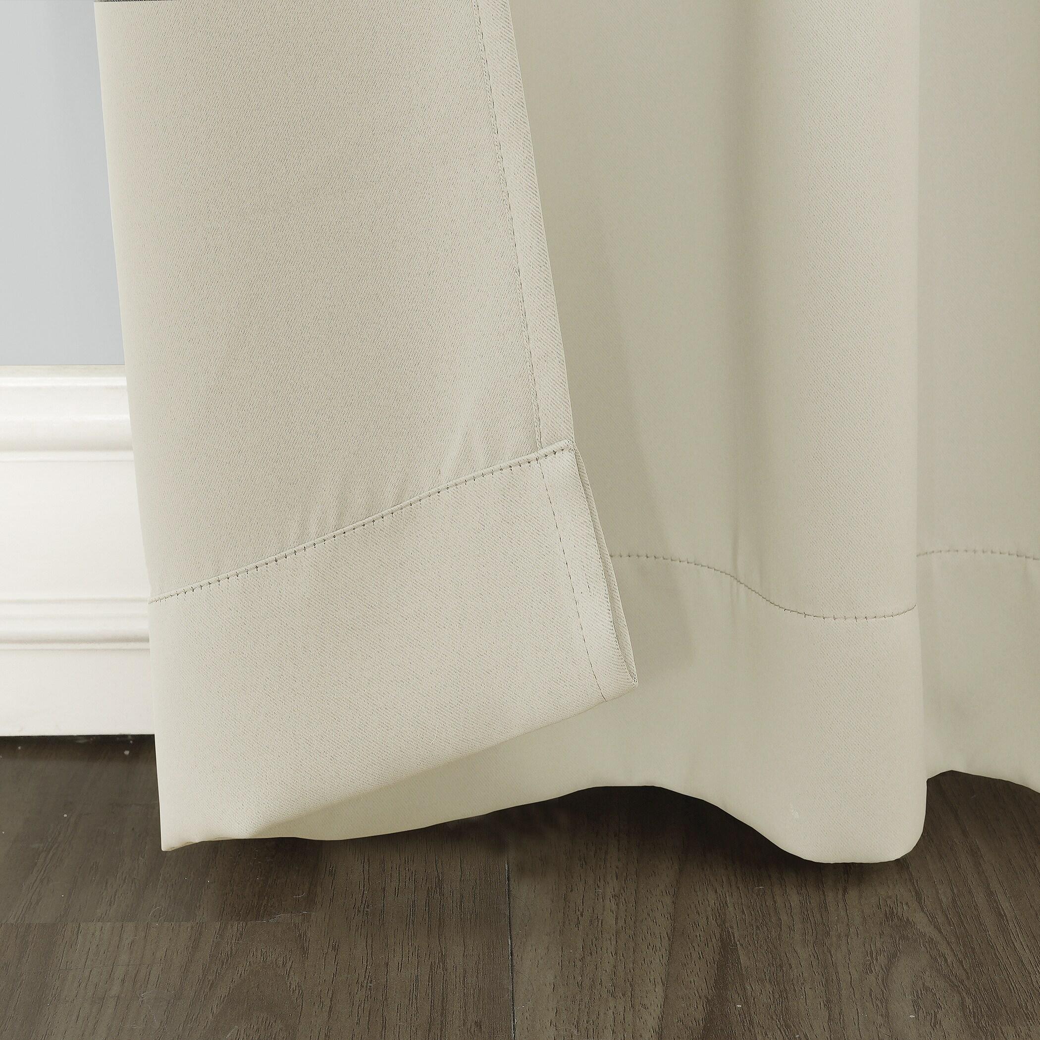 Sun Zero Conrad Extra-Wide Blackout Sliding Patio Door Curtain Panel, Pearl, 100X84, 100"X84", Pearl