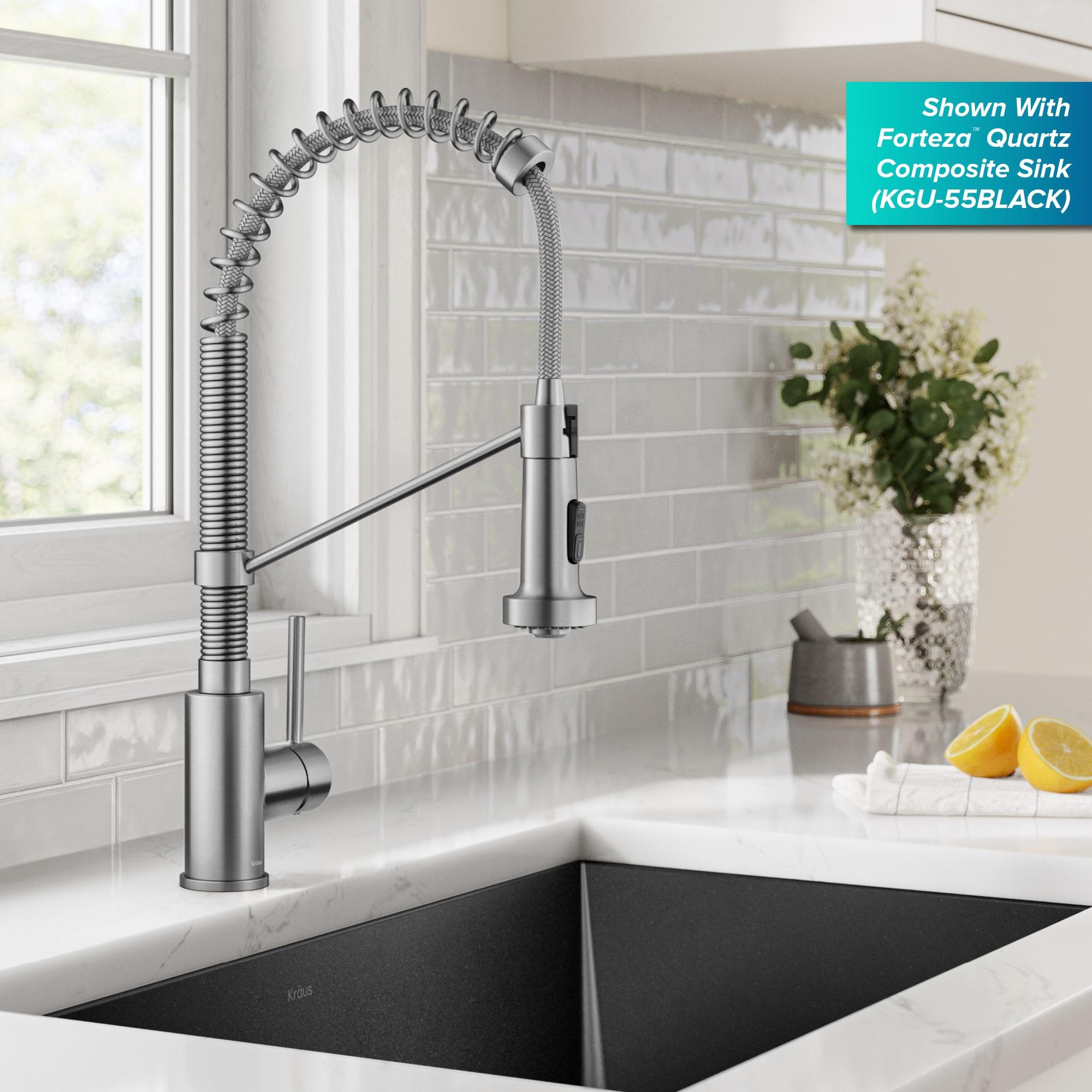 KRAUS Bolden Commercial Style 2-Function Single Handle Pull Down Kitchen Faucet