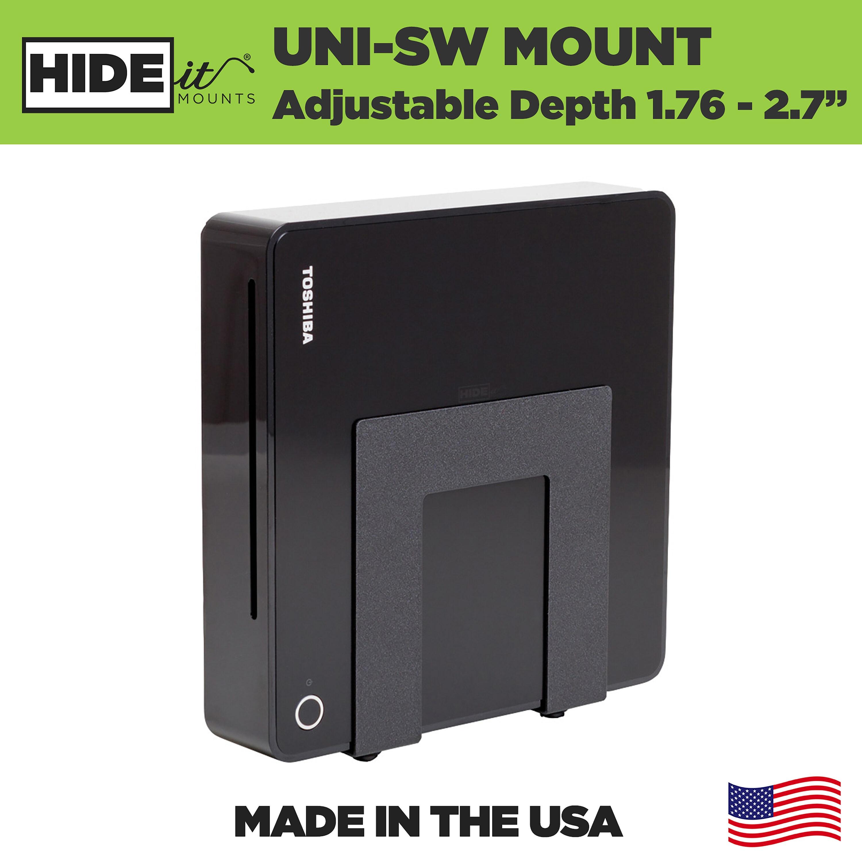 HIDEit Mounts Uni-SW Adjustable Small Wide Electronic Device Wall Mount