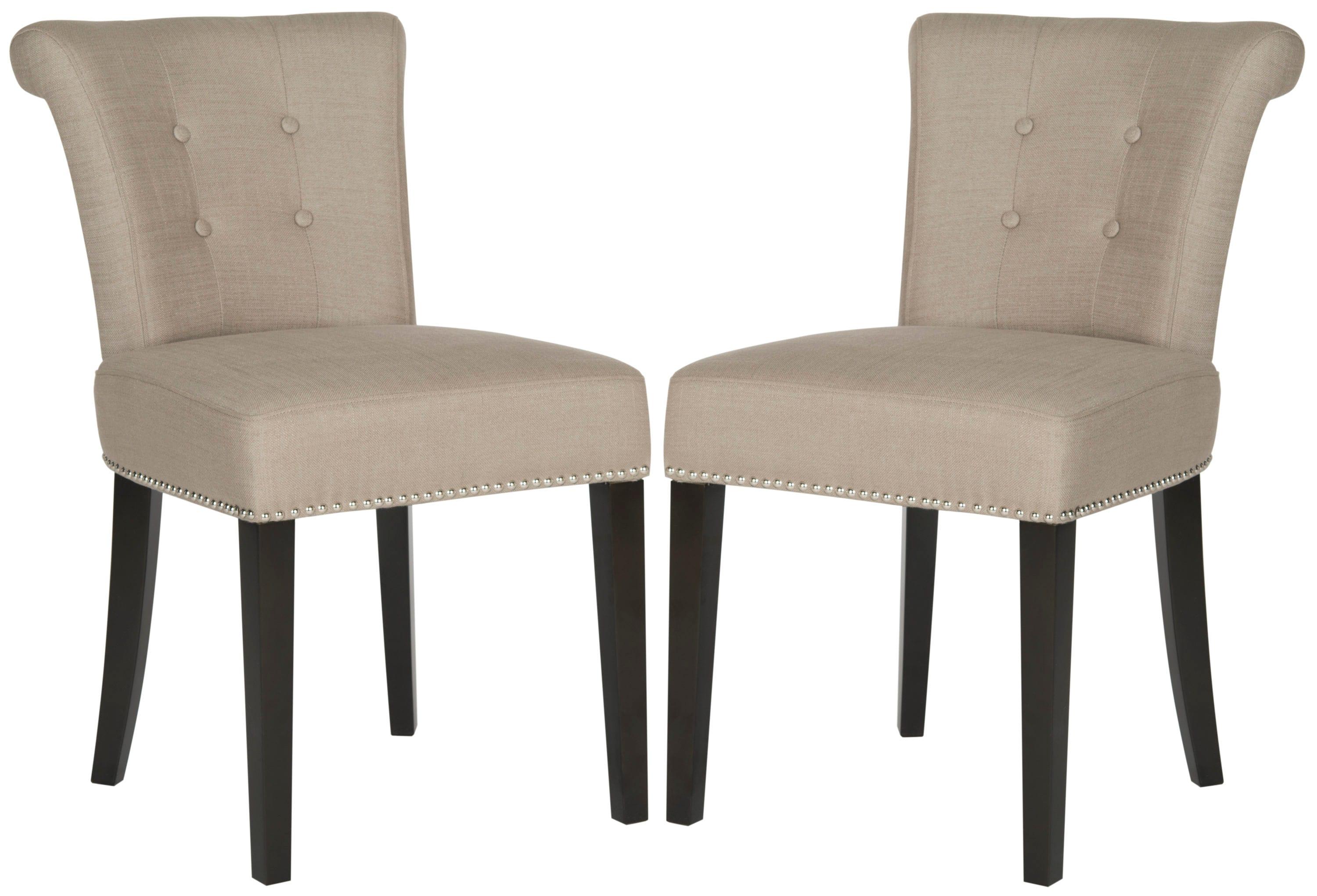 Sinclair 21''H Ring Chair (Set Of 2) with Silver Nail Heads - Oyster Grey - Safavieh