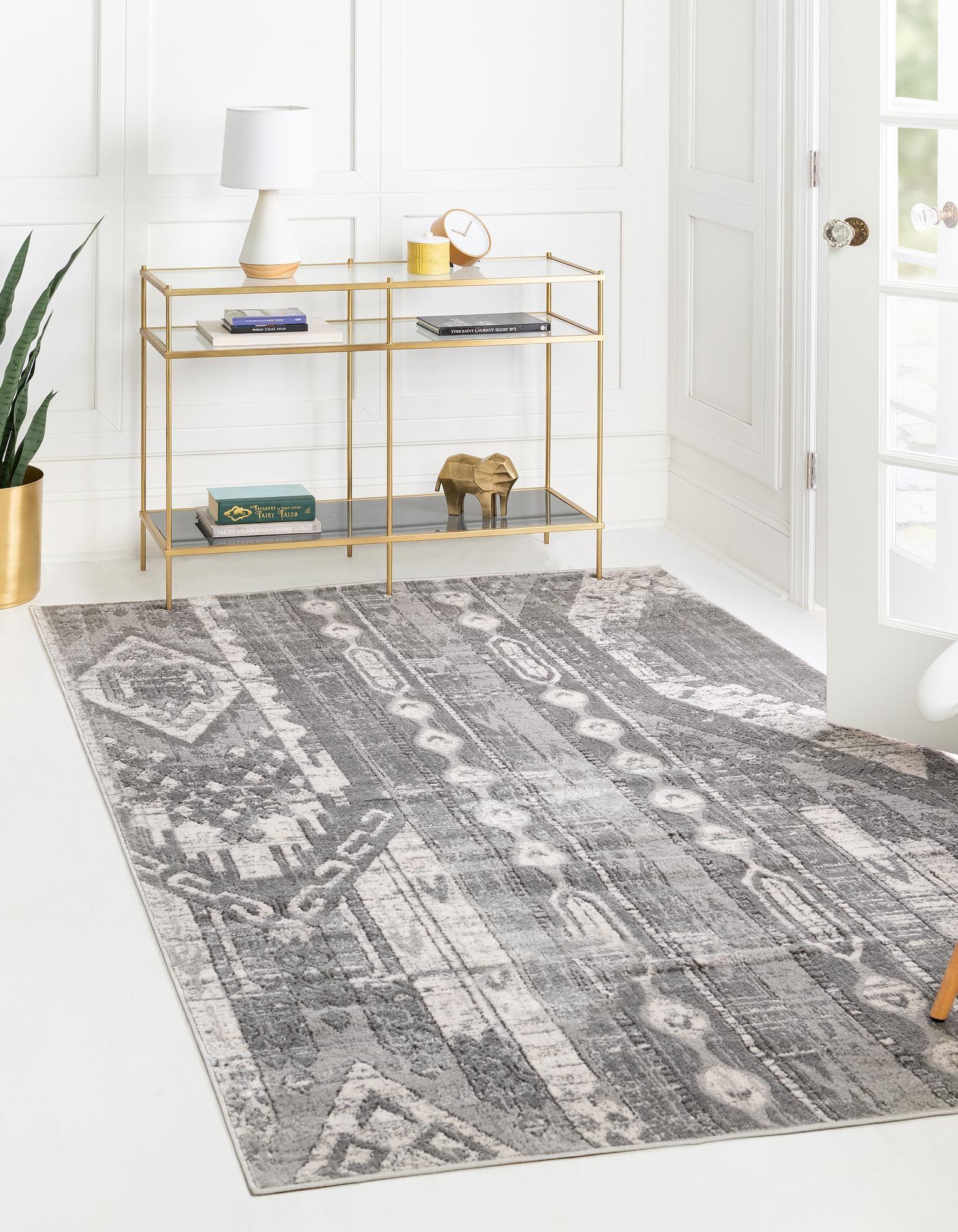 Unique Loom Portland Collection Area Rug - Orford (4' 1" x 6' 1" Rectangle Gray/Beige)