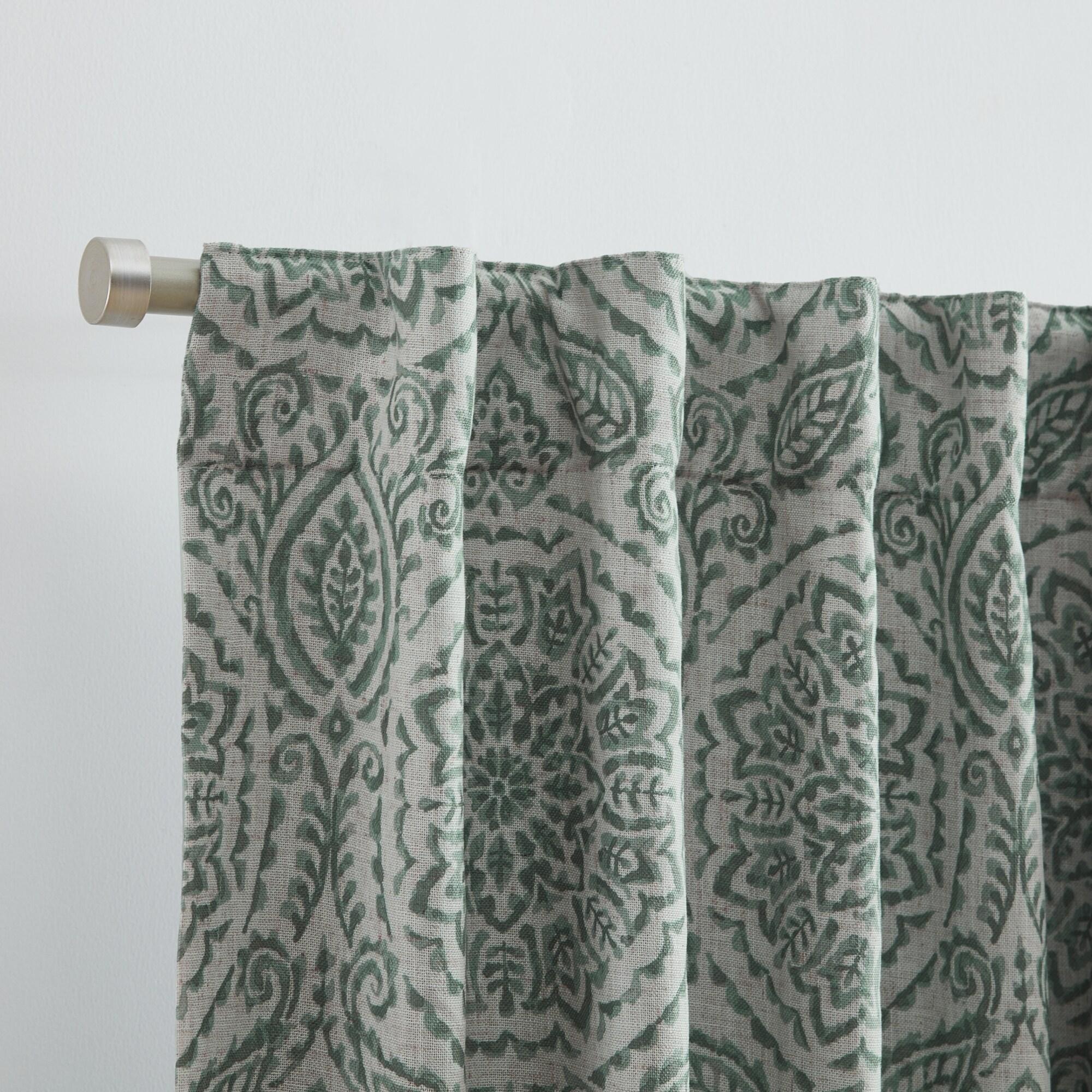 Giovanni Medallion Blackout Single Window Curtain Panel - 52" x 84" - Sage - Elrene Home Fashions