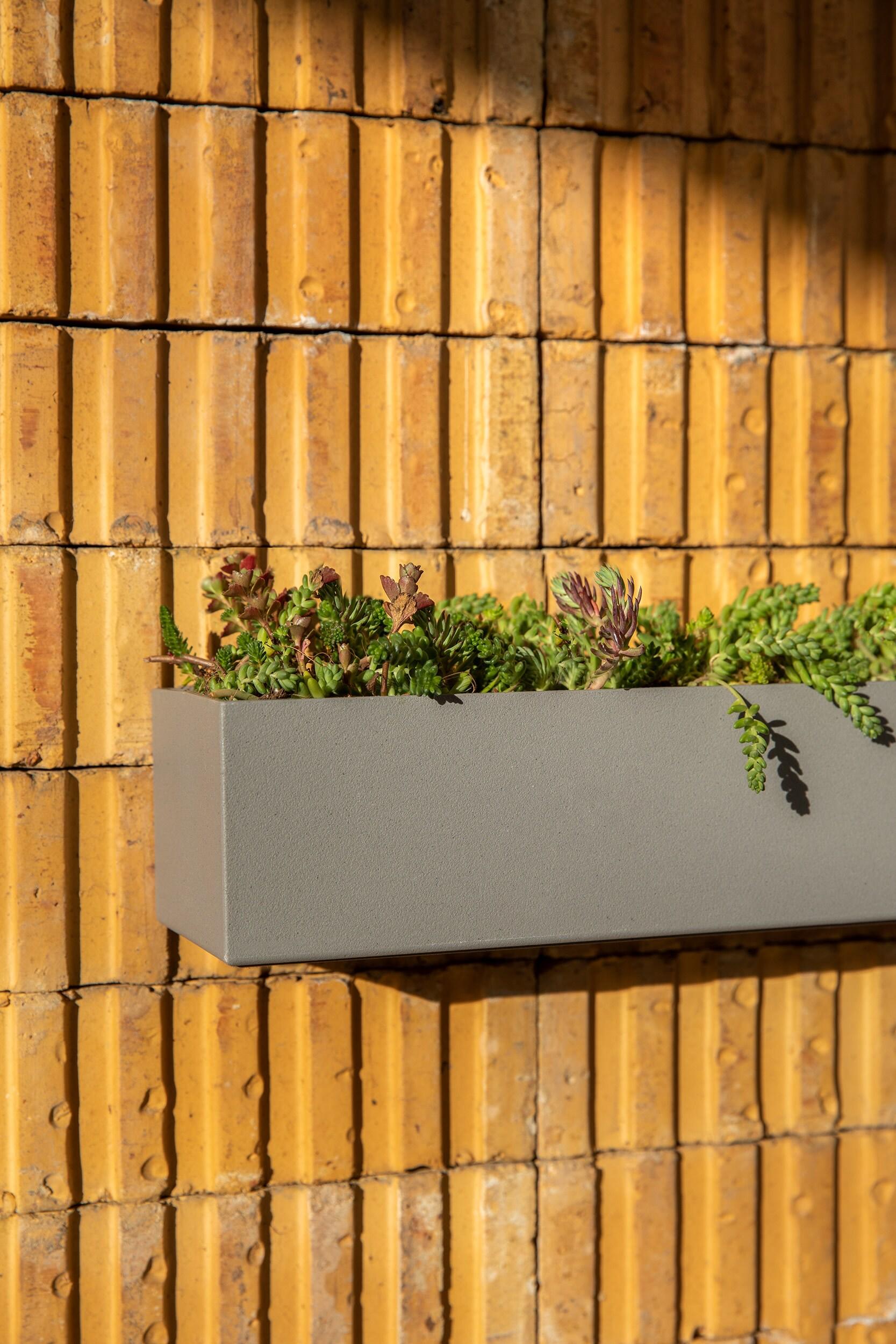 Veadek Geo Series Short Hanging 16" Planter - Gray