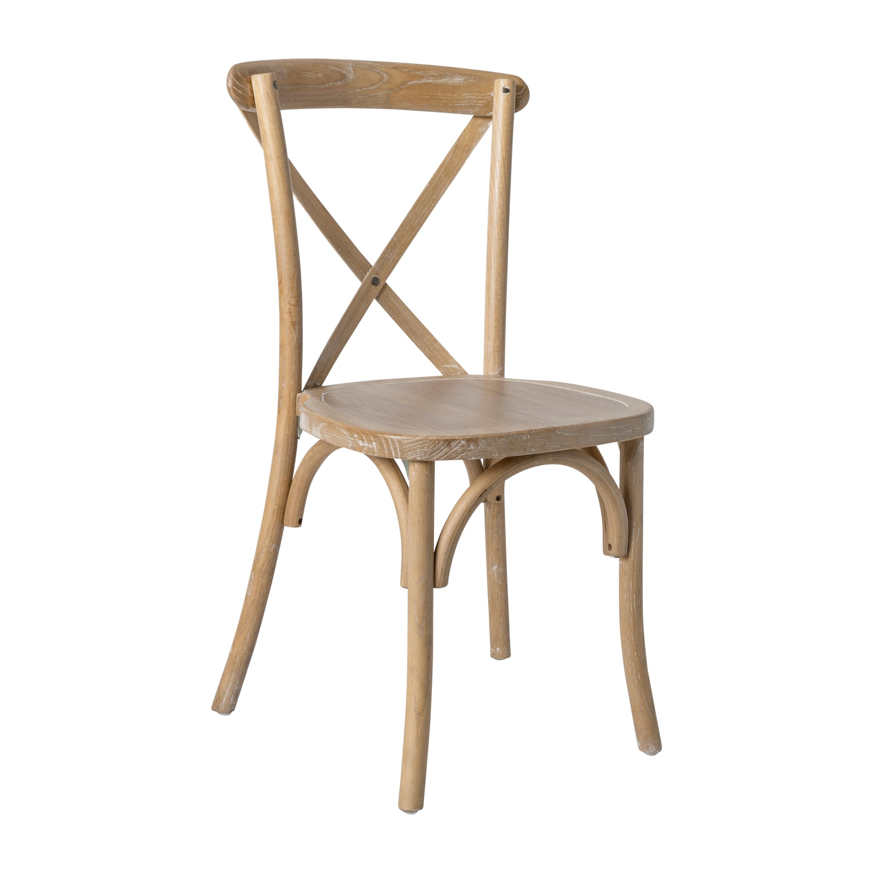 Flash Furniture Advantage Natural With White Grain X-Back Chair