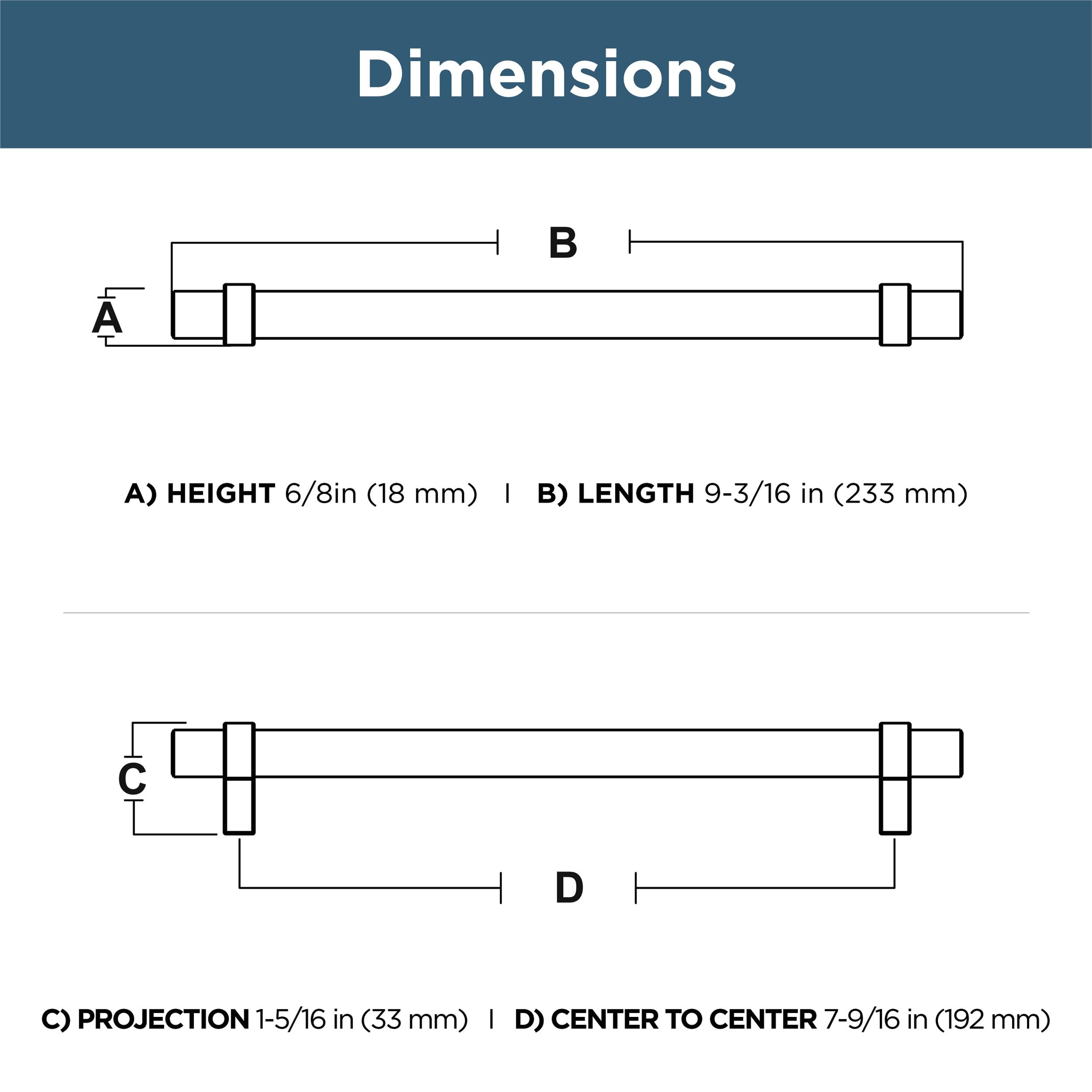 Franklin Brass Simple Wrapped Bar 7-9/16 in. (192 mm) Cabinet Drawer Pull (Set of 10)