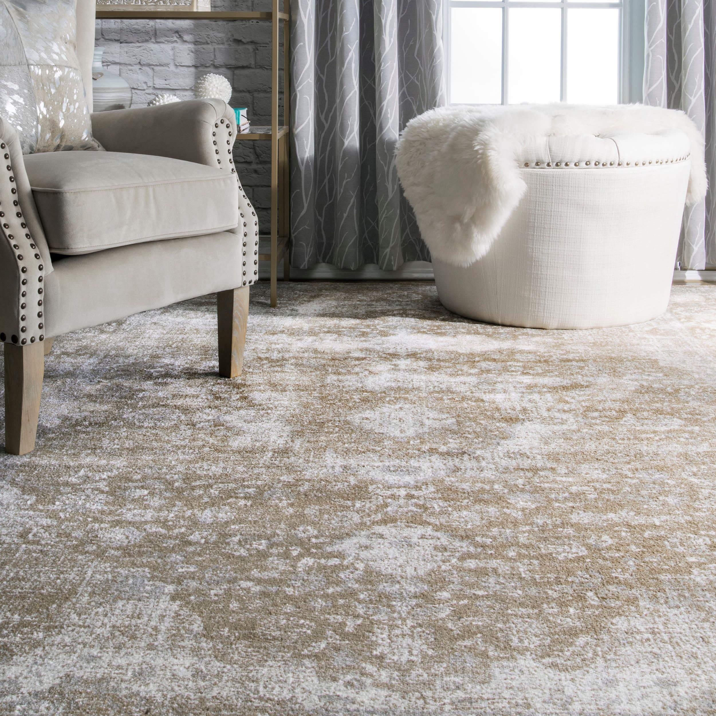 Nuloom Verona Oriental/Persian 5x7 Indoor Area Rug for Living Room Bedroom Dining Room Kitchen, Brown/Off White