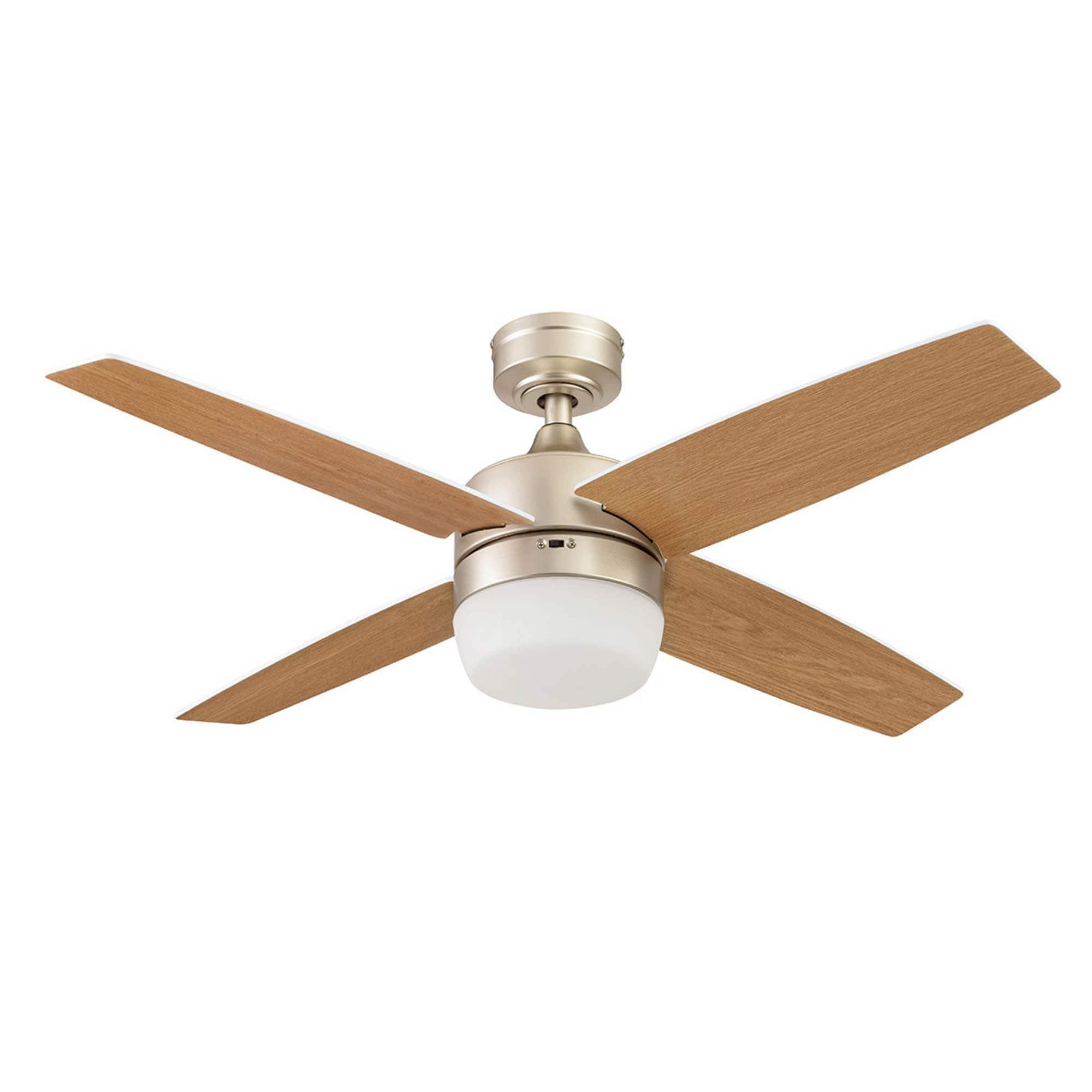 Prominence Home Atlas 44" Champagne Ceiling Fan with Light, Remote Control, 4 Blades & Reverse Airflow