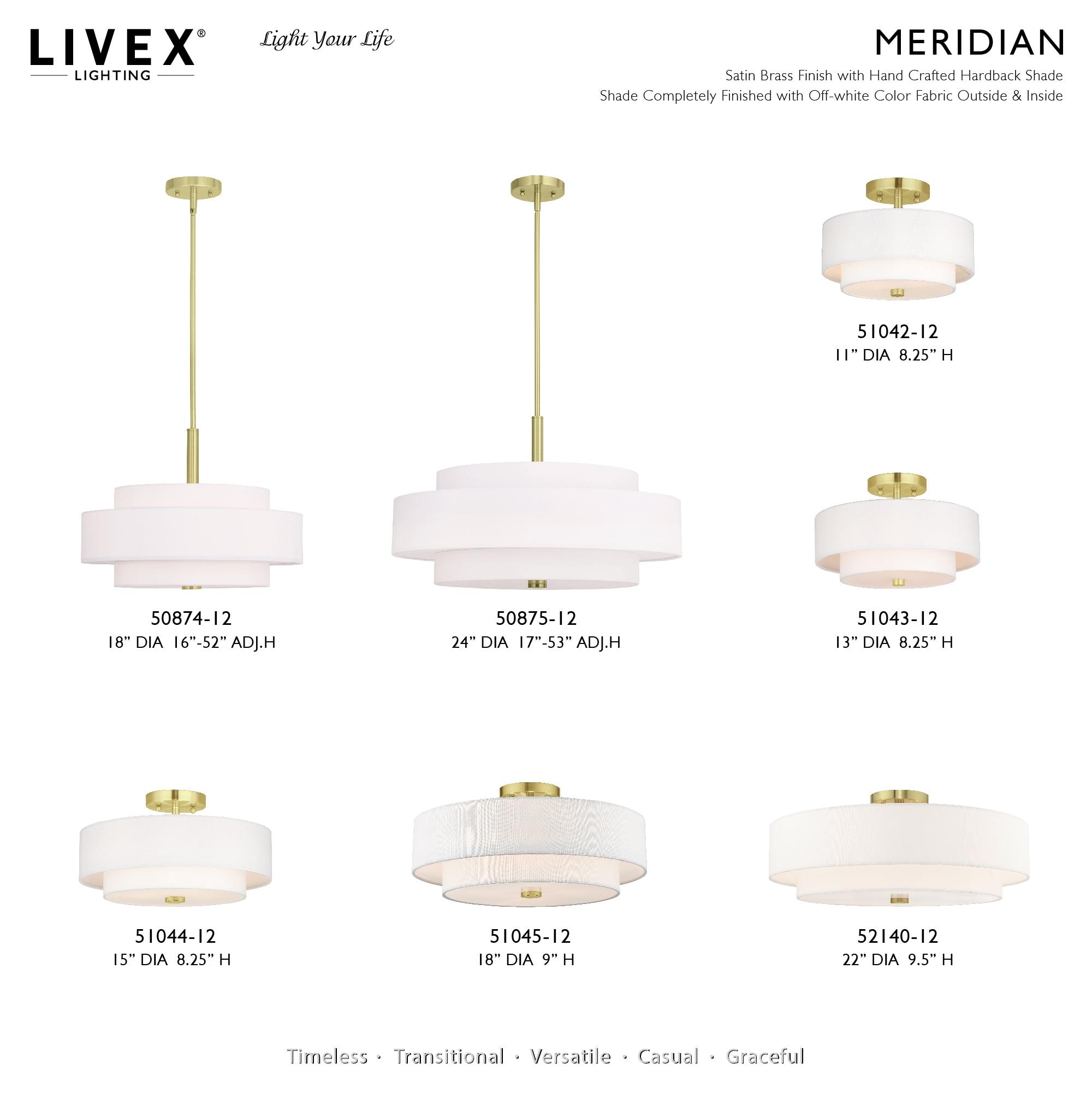 Livex Lighting Claremont 4 - Light Semi-Flush Mount in  Satin Brass