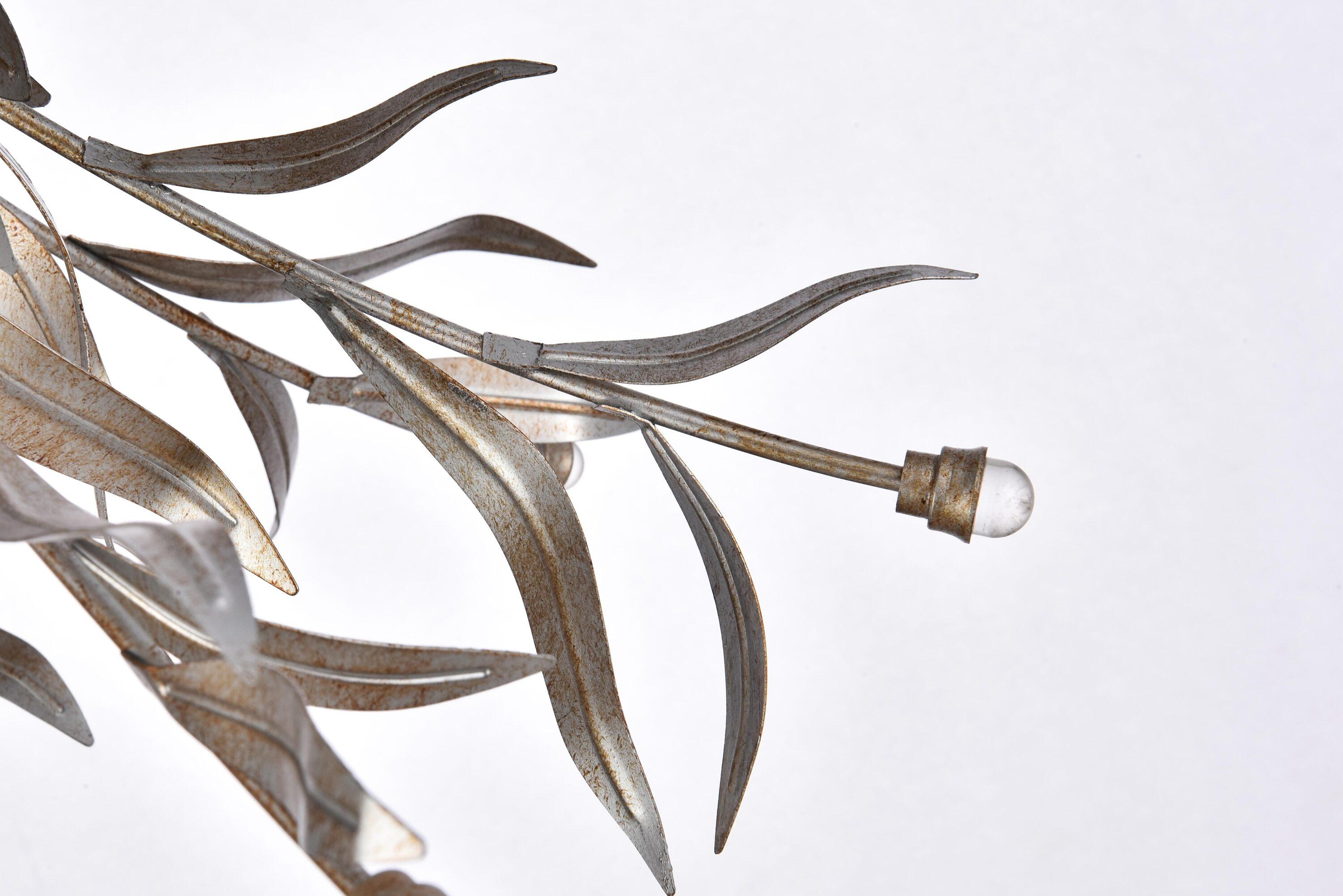 Elegant Lighting Priscilla 18.5 inch flush mount in silver leaf