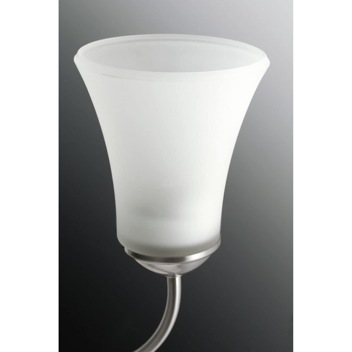 Progress Lighting, Classic Collection, 5-Light Chandelier, Brushed Nickel, Etched Glass Shades