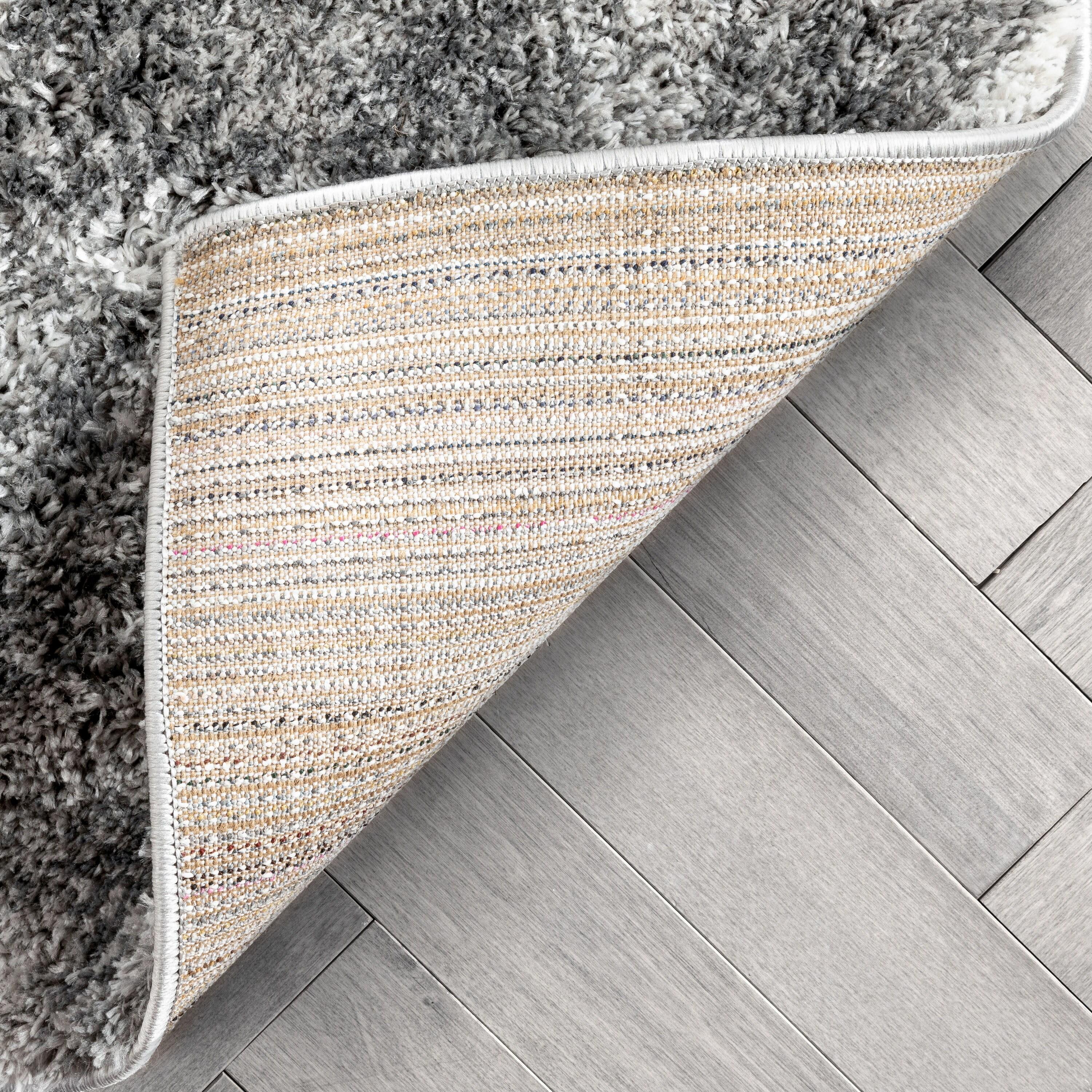 Union Rustic Mareco Geometric Moroccan Shag Grey Area Rug
