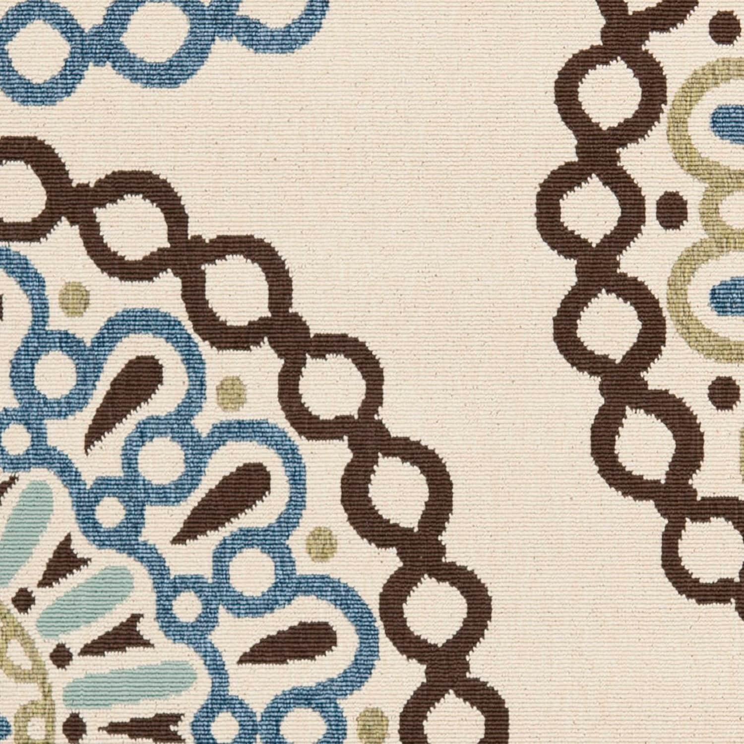 Veranda VER092 Power Loomed Indoor/Outdoor Area Rug - Cream/Blue - 5'3"x5'3" - Safavieh.