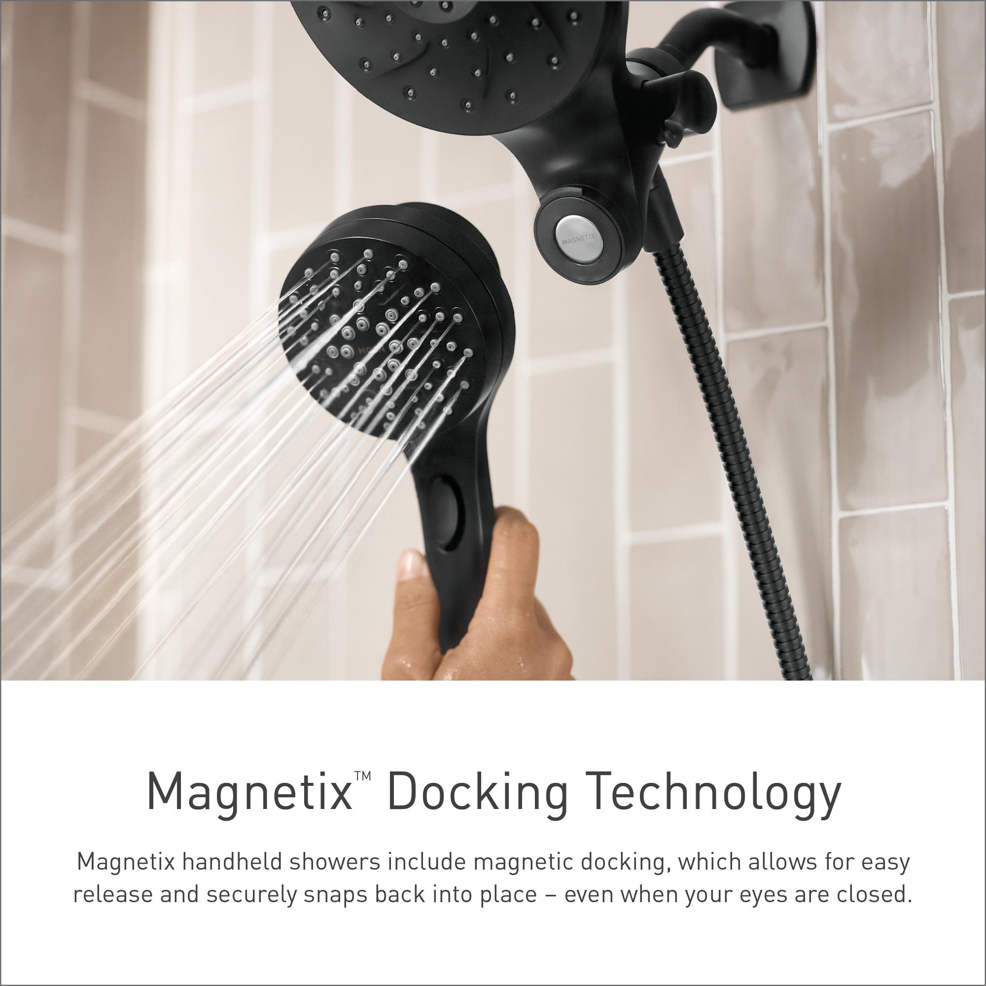 Moen Magnetix Engage 6.0 -Spray Spot Resist Brushed Nickel 6.75-in Round Handheld High Pressure Rain Shower Head 2.5 GPM