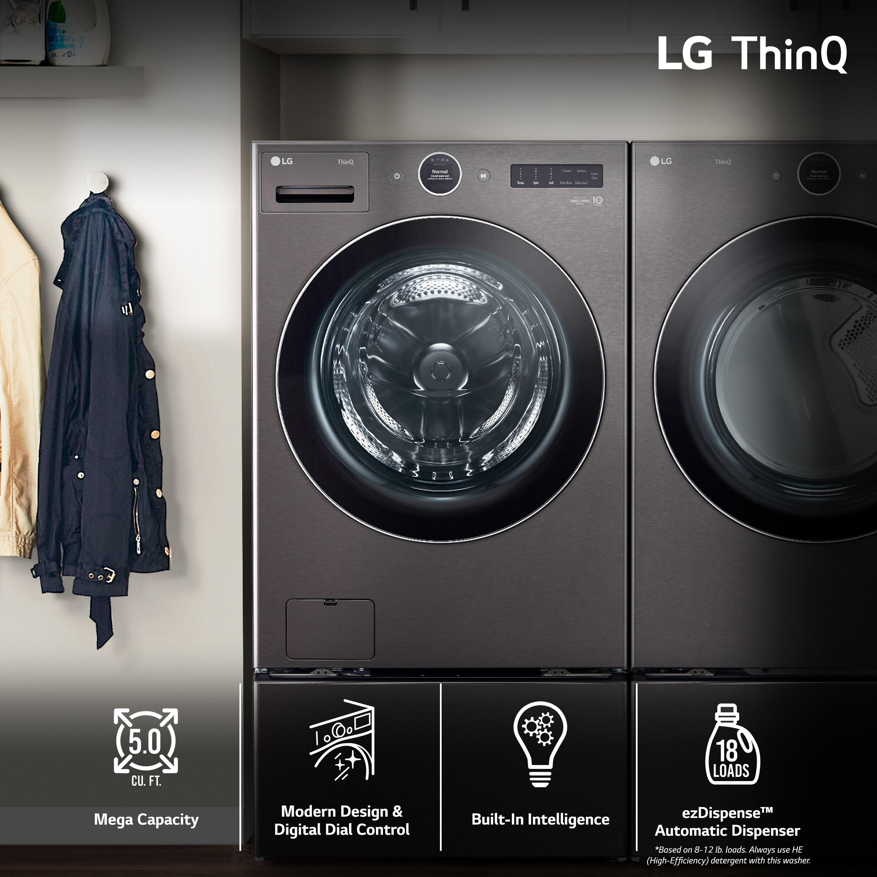LG 5.0 cu. ft. Mega Capacity Smart Front Load Washer with AI DD 2.0 Built-In Intelligence & TurboWash 360°