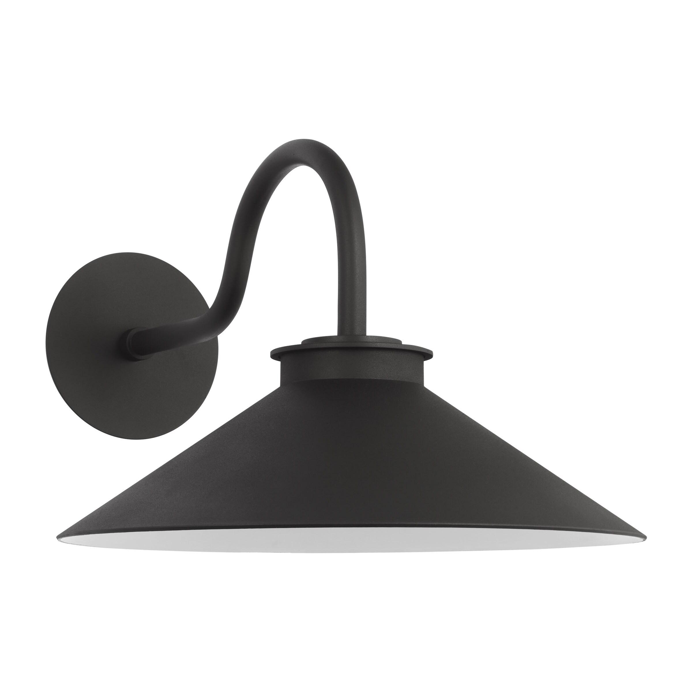 Generation Lighting Modern Barn Light 11.375-in H Black Hardwired Dark Sky Integrated LED Outdoor Wall Light