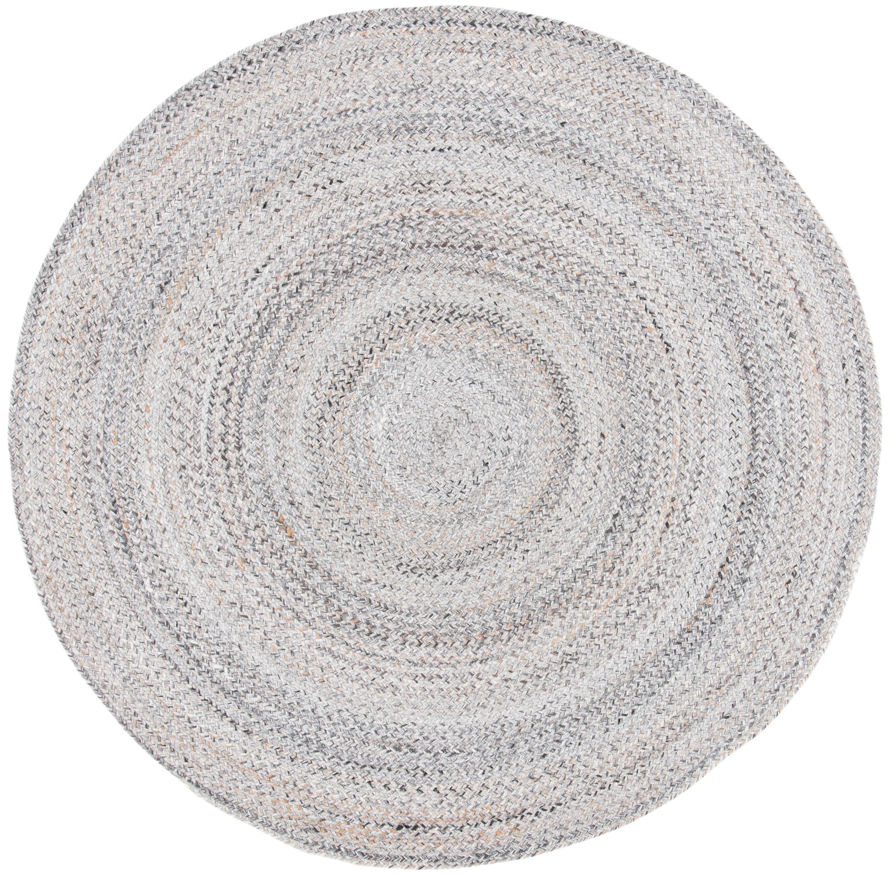 Braided BRD851 Hand Braided Area Rug - Grey - 3' round - Safavieh.