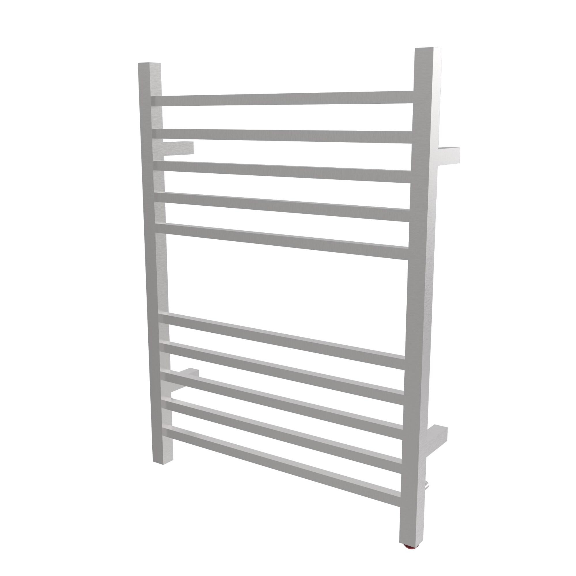 Amba Products 31.5" Stainless Steel Plug in Square Brushed 10 Bar Towel Warmer