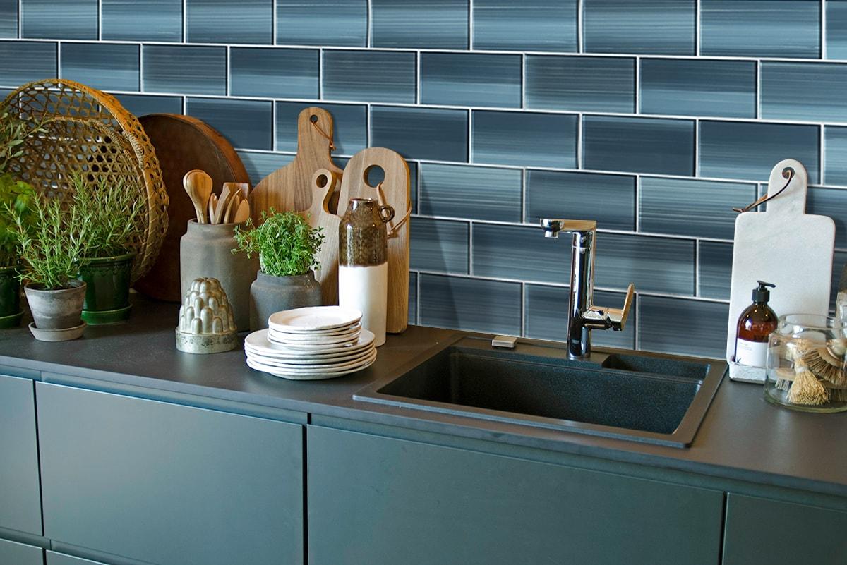 Premium Hand Painted 3" x 6" Straight Edge Glass Mosaic Subway Tile