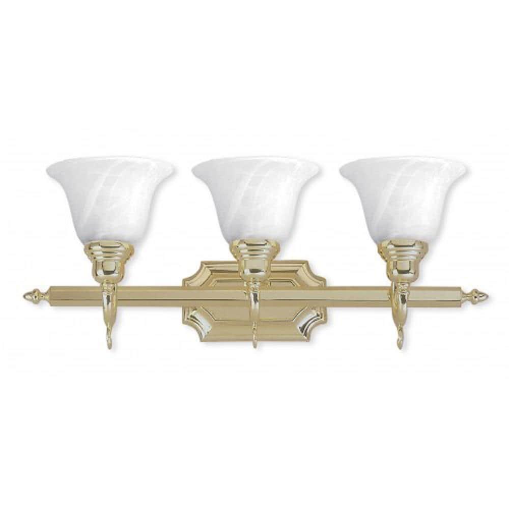 Livex Lighting French Regency 3 - Light Vanity in  Polished Brass