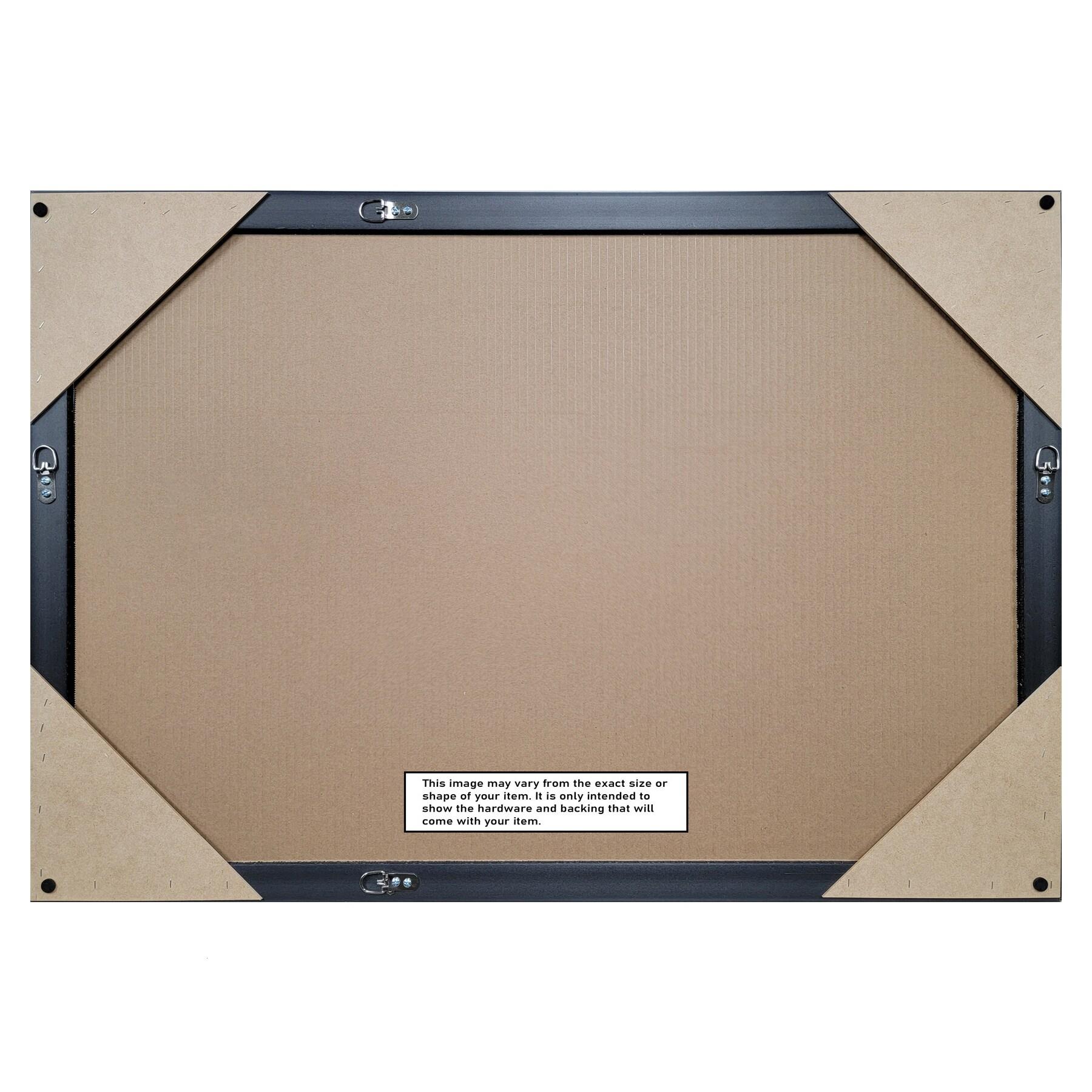 Amanti Art 31"x25" Rustic Plank Espresso Framed Bathroom Vanity Wall Mirror : Beveled, Polystyrene Frame, Wall Mounted