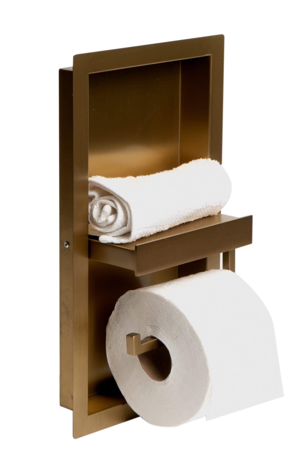 PVD Stainless Steel Recessed Toilet Paper Holder / Bathroom Niche
