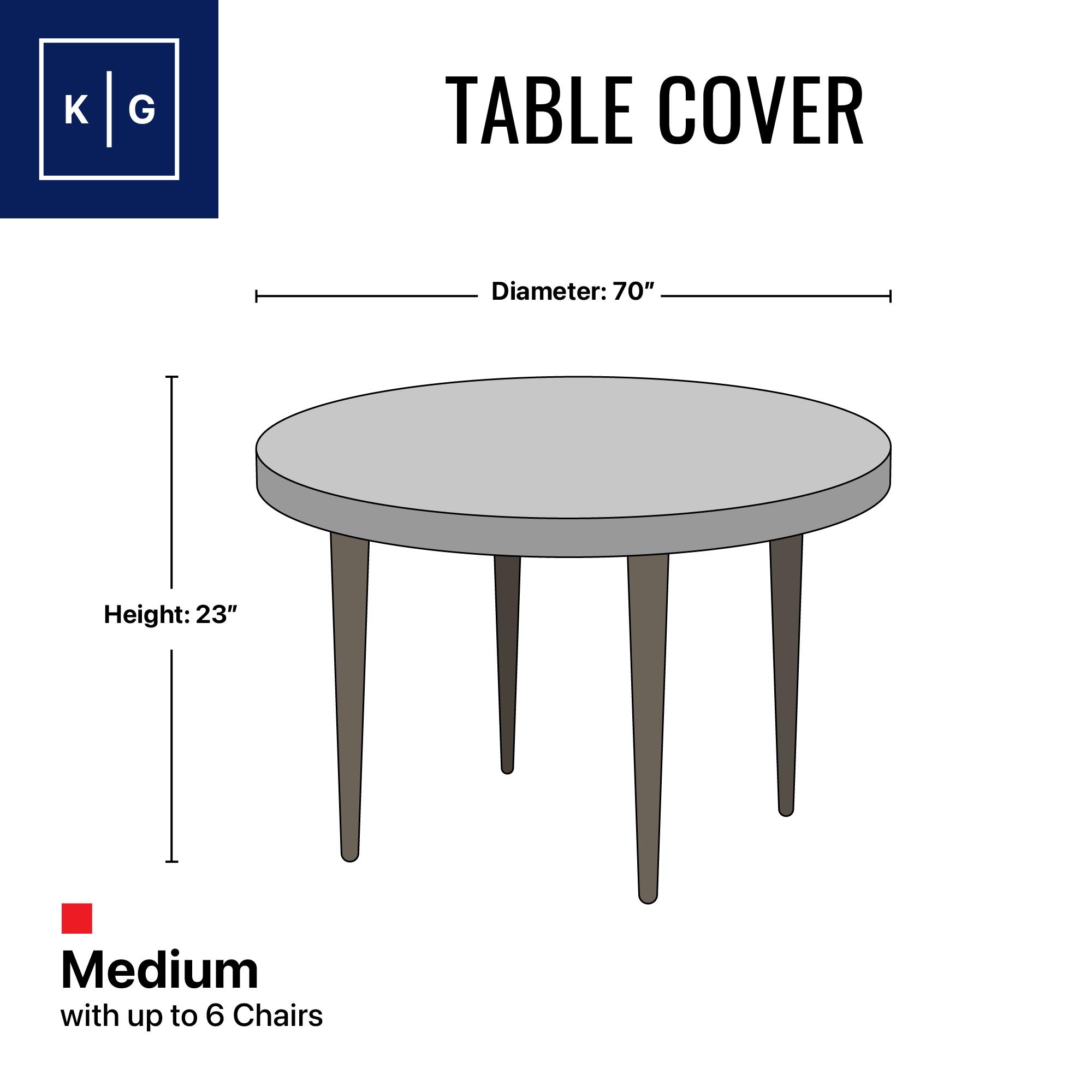 Gray Heavy-Duty Round Outdoor Dining Set Cover with Air Vents