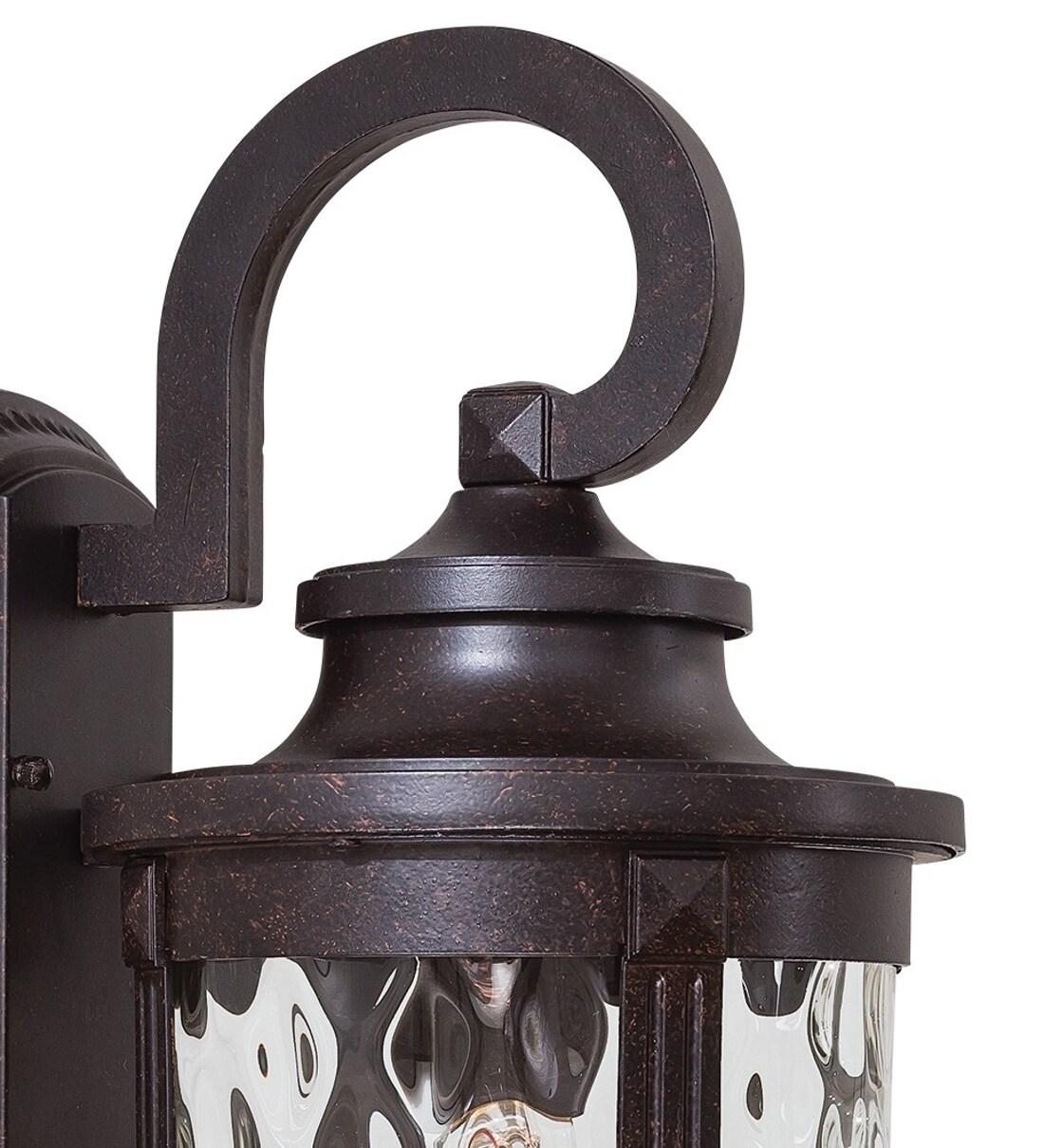 Minka Lavery Rustic Outdoor Wall Light Fixture Corona Bronze 16 1/4" Clear Hammered Glass for Post Exterior Deck Porch Yard Patio