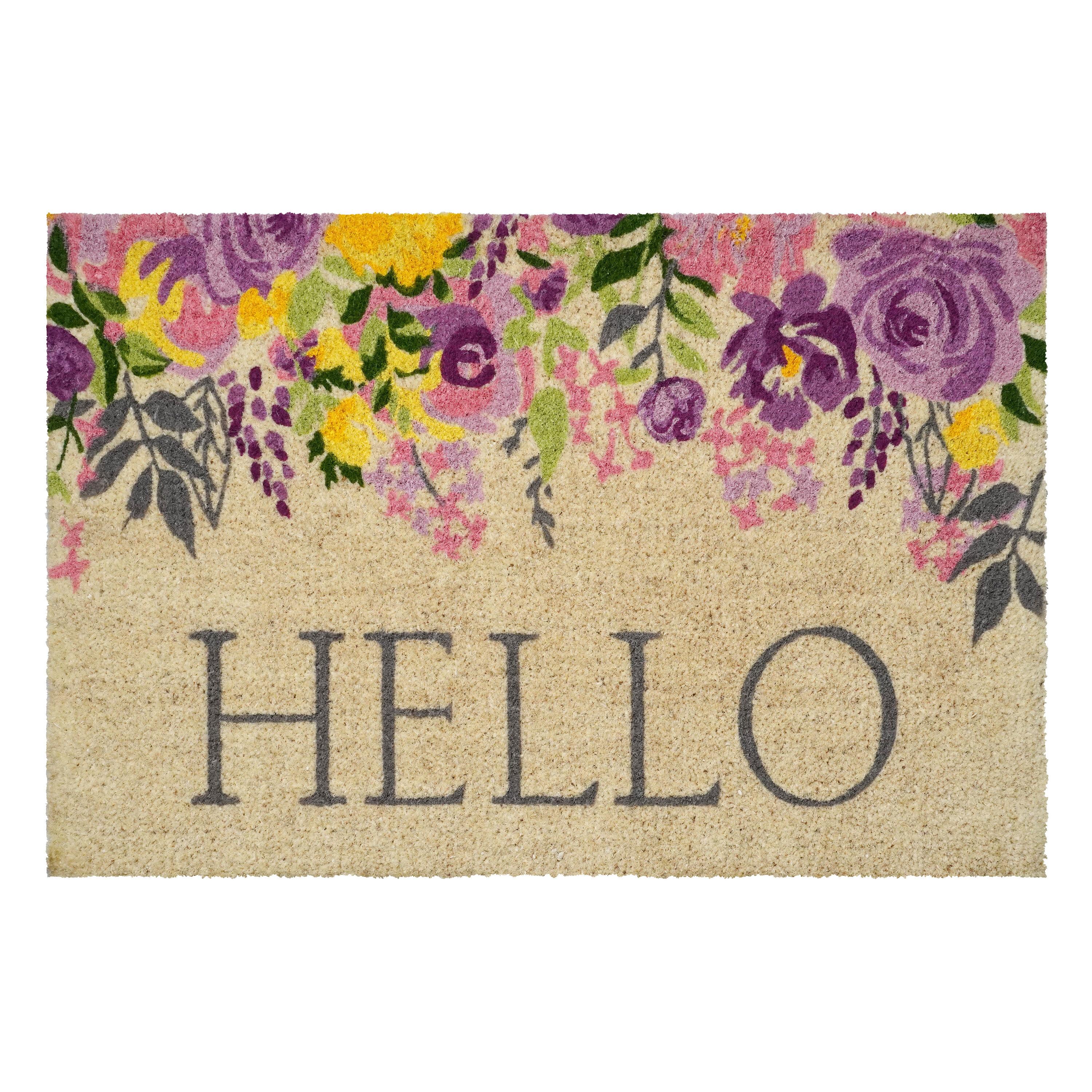 Calloway Mills 112902436 Blossoming Floral Hello Doormat 24" x 36"