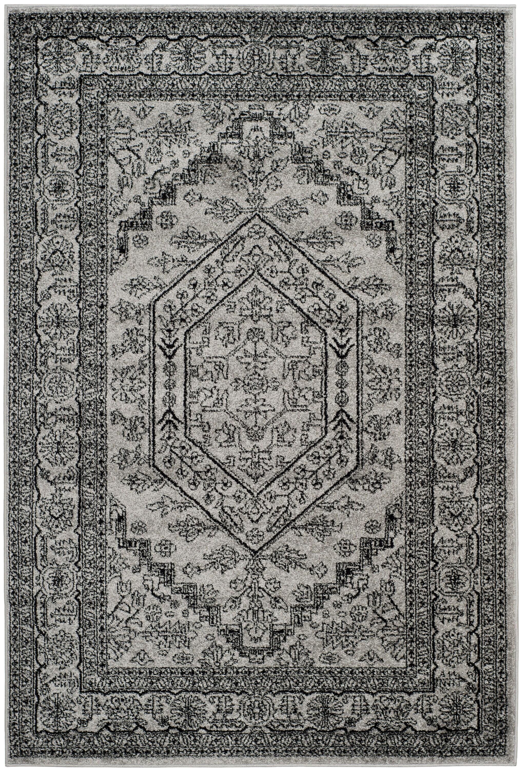 Adirondack ADR108 Power Loomed Area Rug - Silver/Black - 4'x6' - Safavieh.